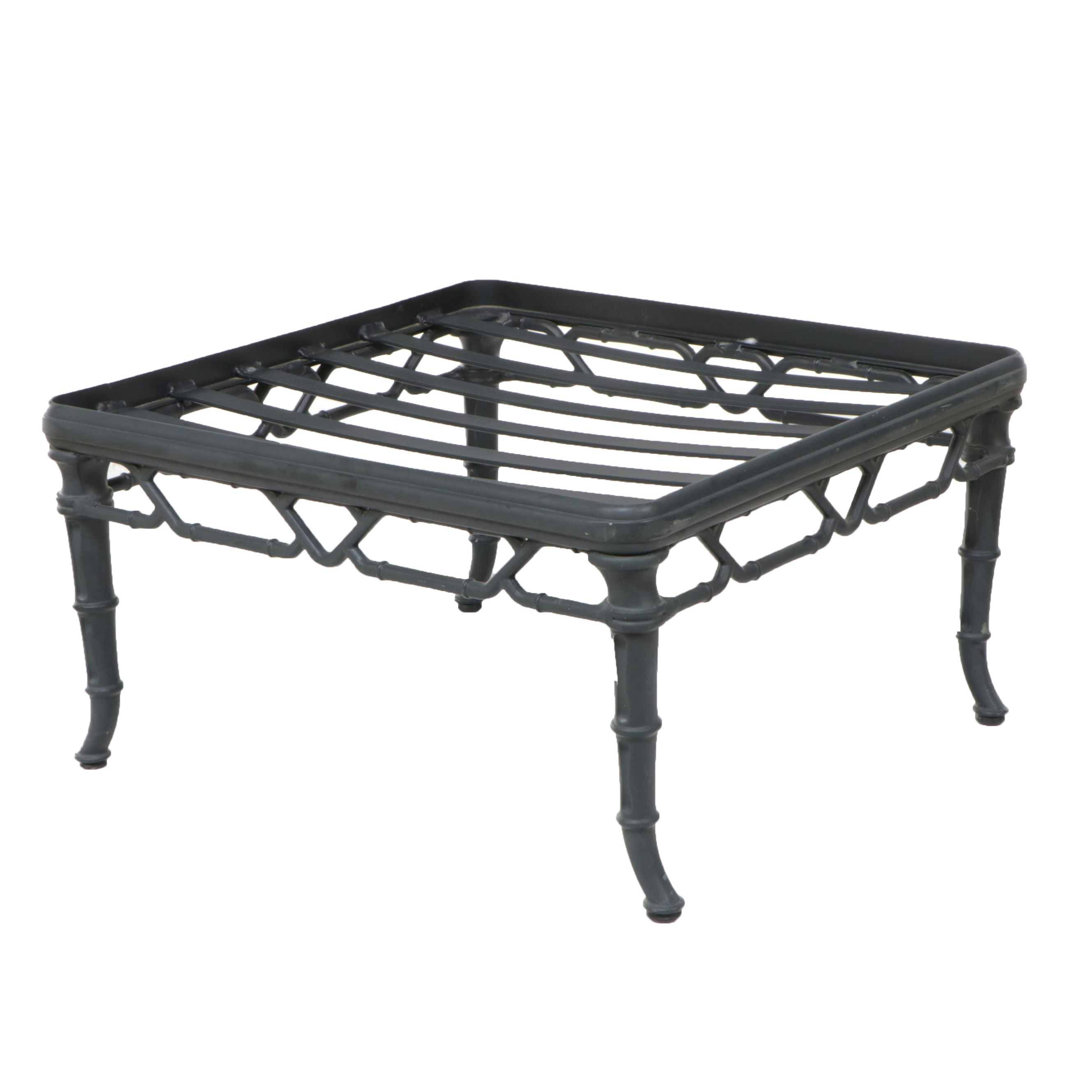 Brown Jordan Cast Metal Faux Bamboo Ottoman