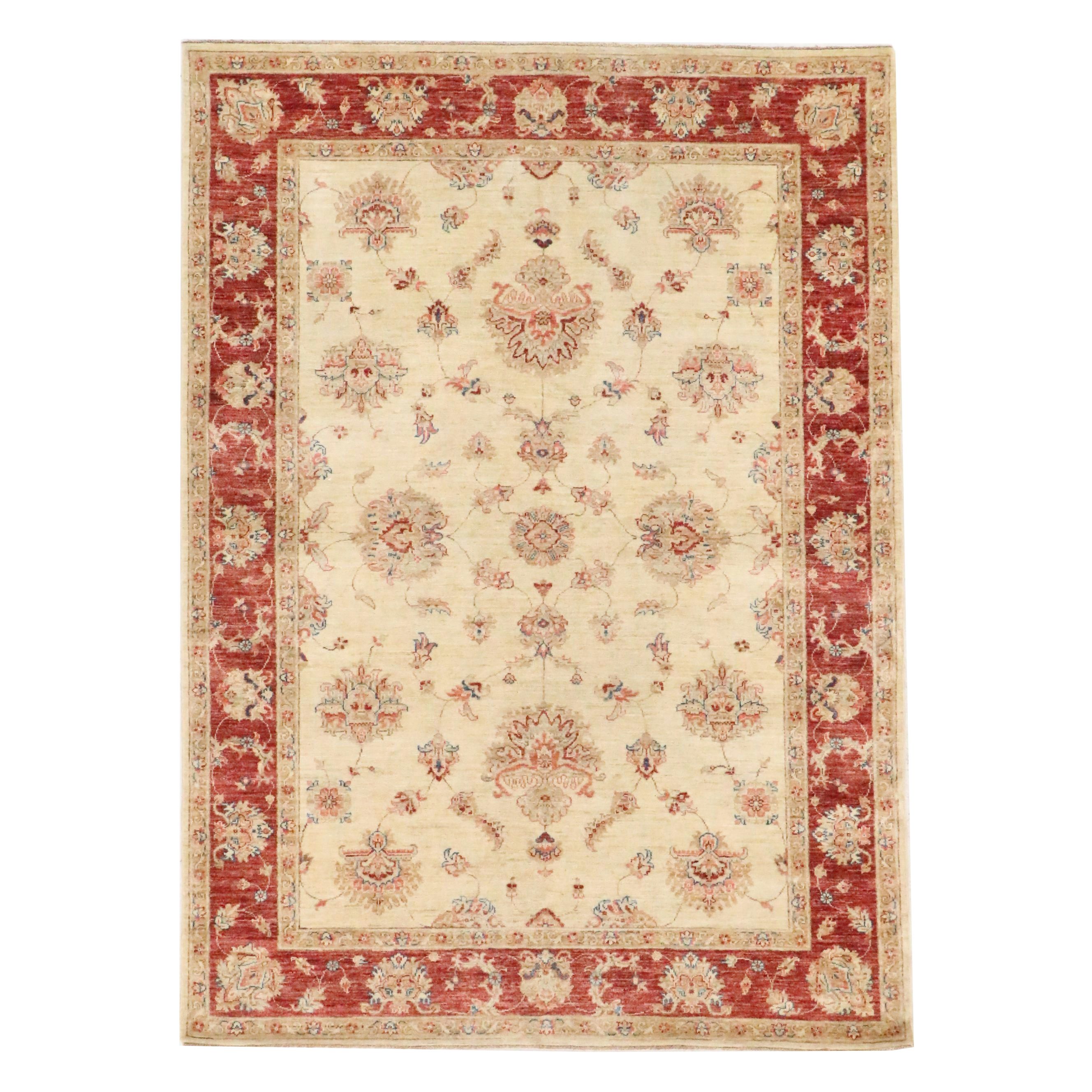 5'7 x 7'9 Hand-Knotted Pakistani Peshawar Area Rug