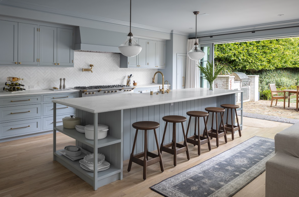 Set of Five Jake Arnold Collection "Albert" Walnut Barstools