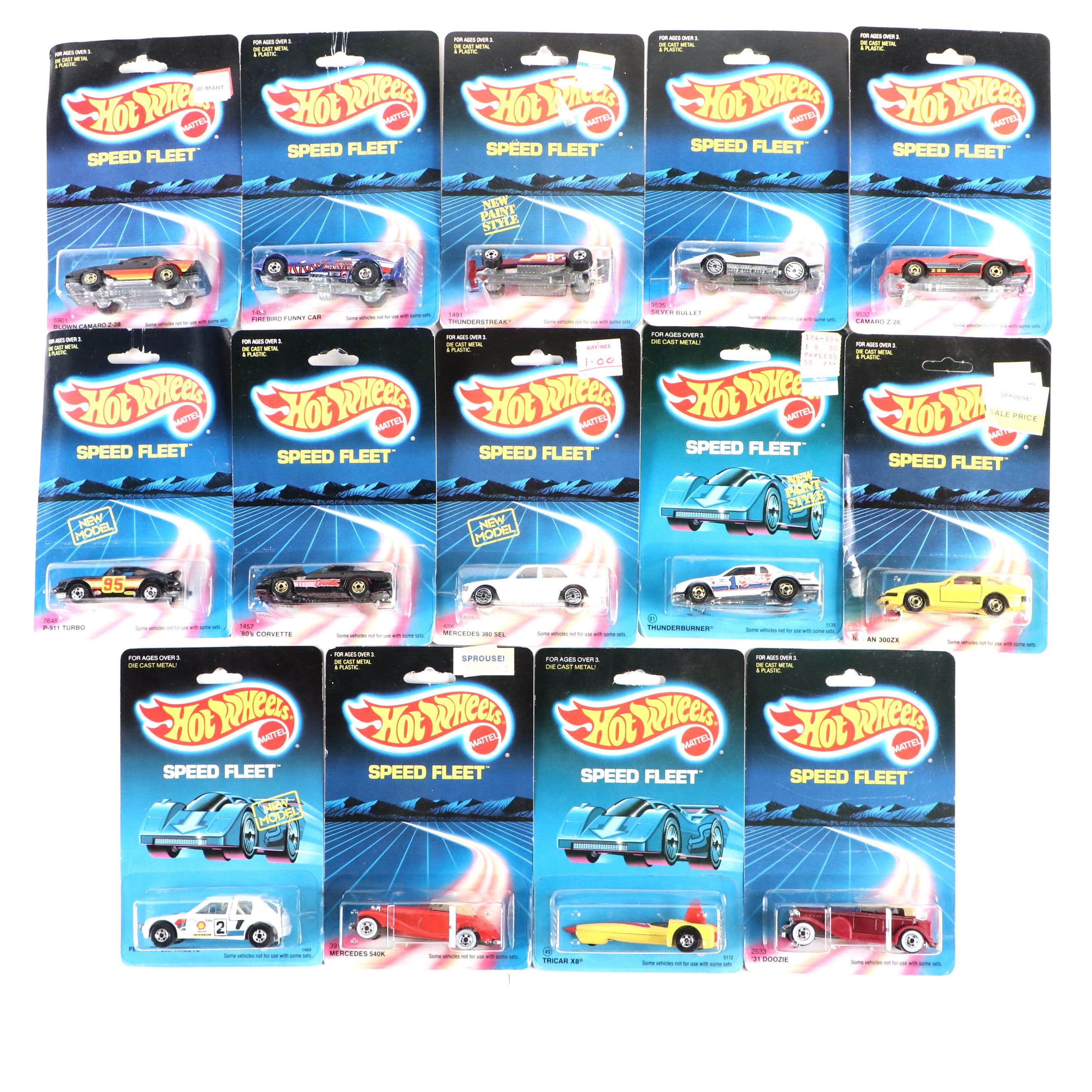 Mattel Hot Wheels "Speed Fleet" Diecast Vehicles, 1980s