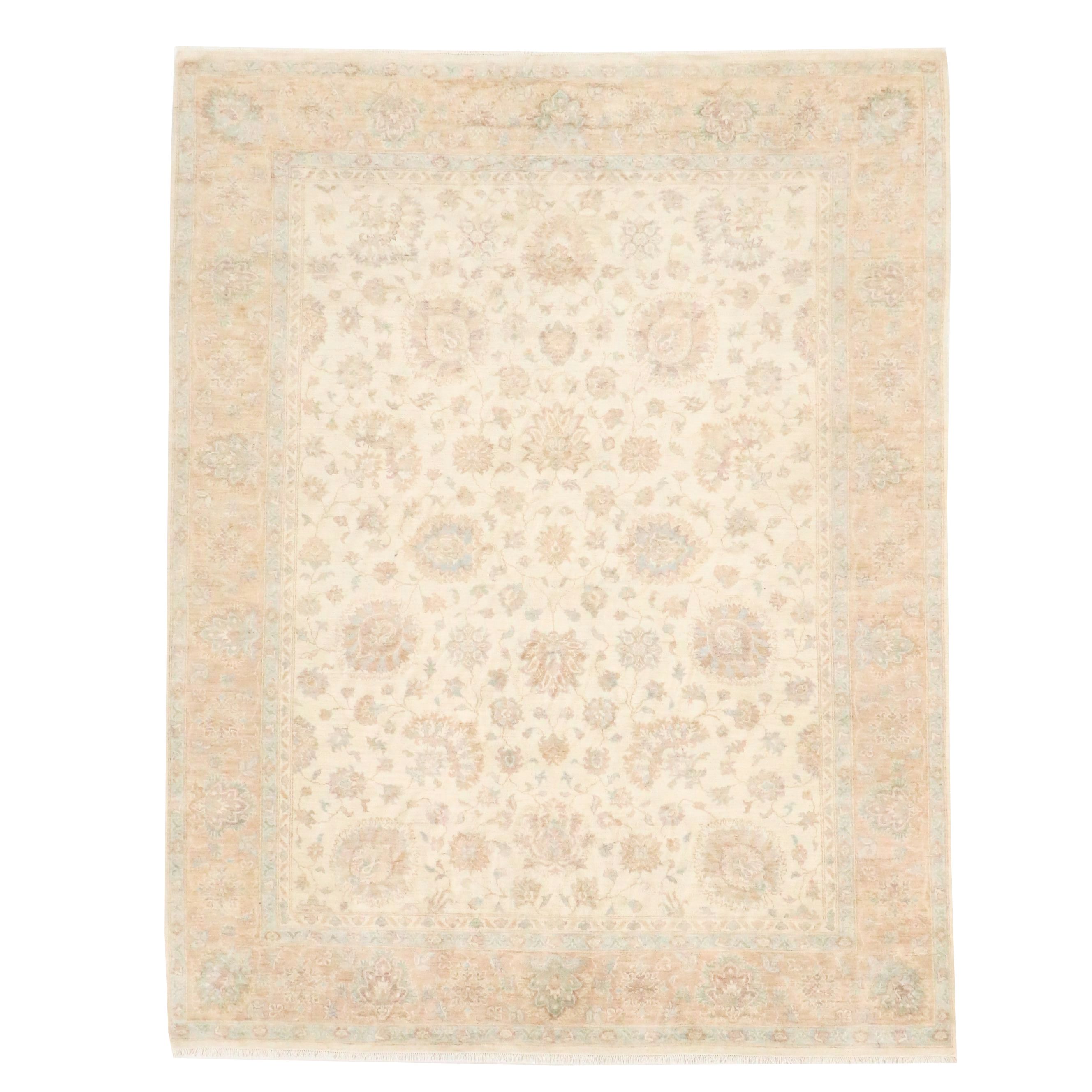 7'11 x 10'4 Hand-Knotted Indian Agra Style Area Rug