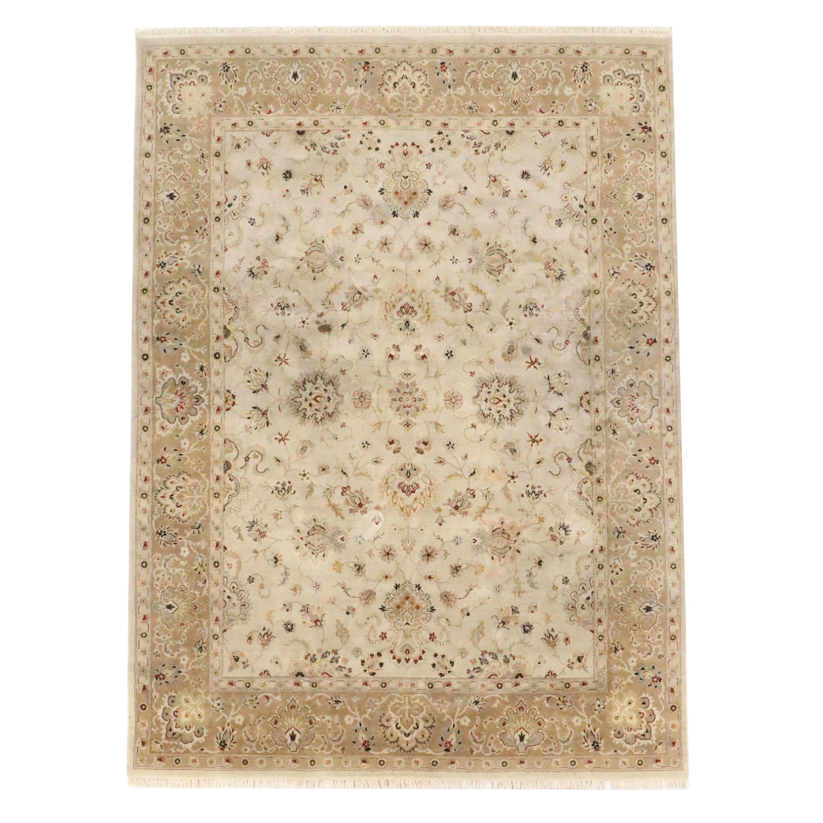 8'11 x 12'5 Hand-Knotted Indian Agra Room Sized Rug