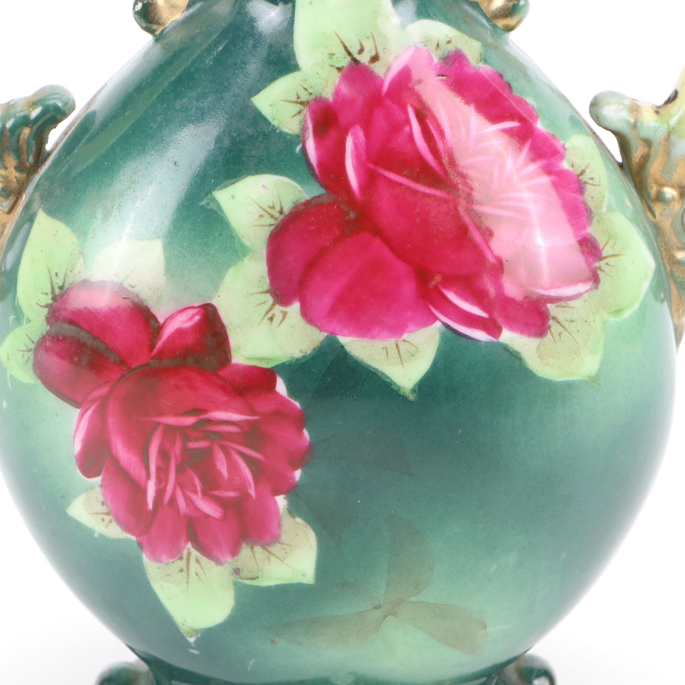 Japanese Victorian Style Porcelain Pillow Vase, Early to Mid-20th Century