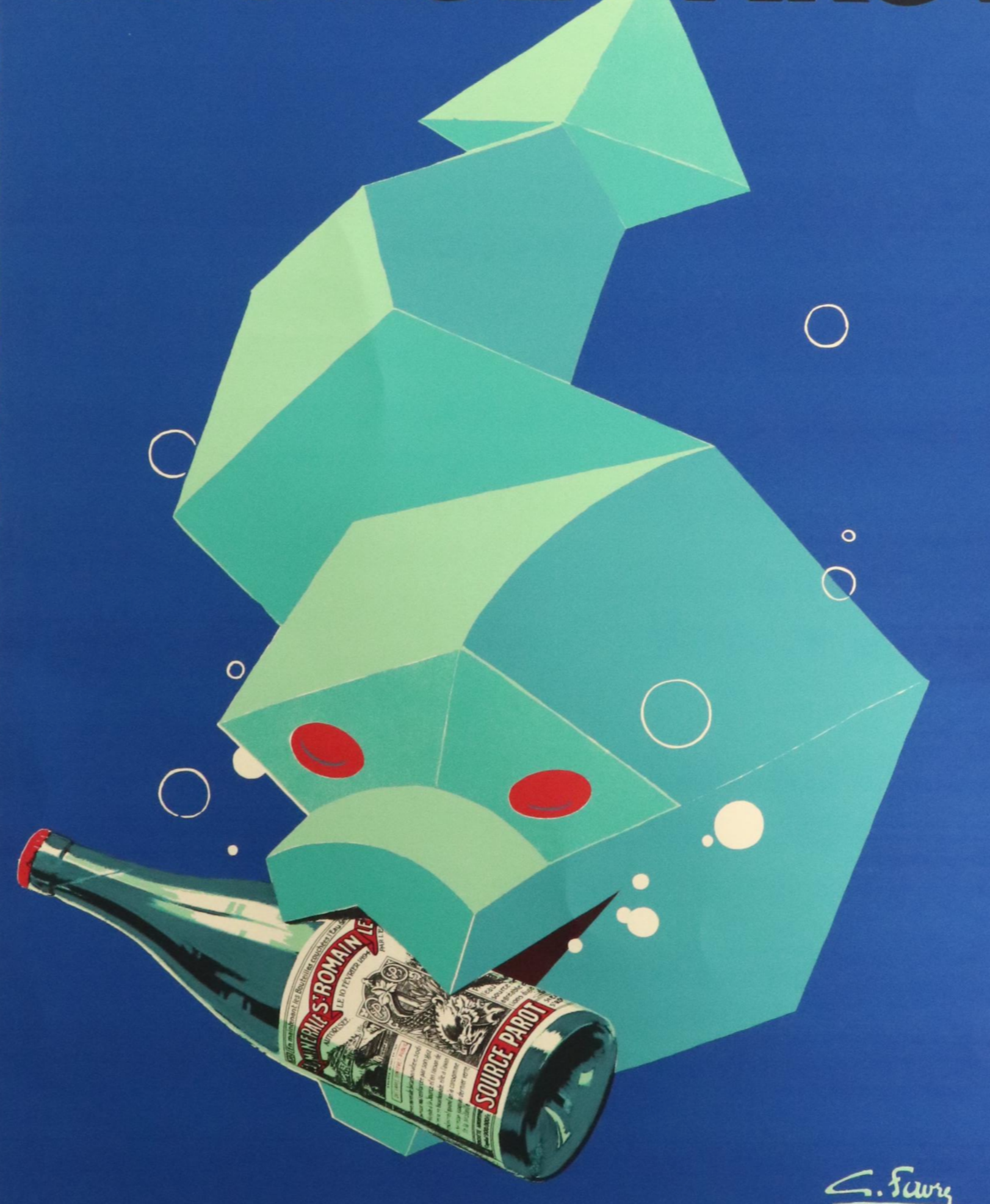 "Source Parot" Serigraph Reproduction Poster After Georges Favre