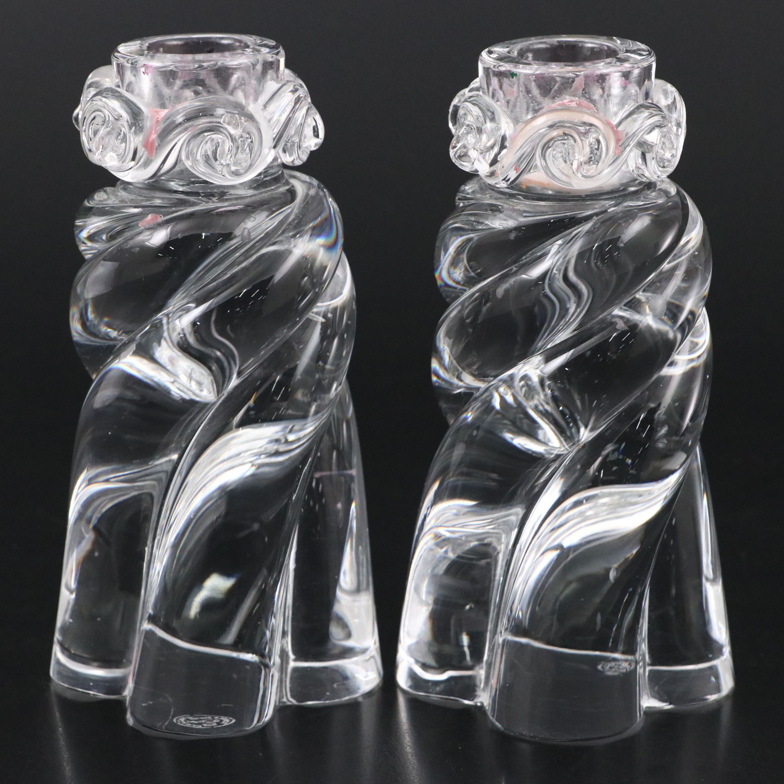 Baccarat "Aladin" Crystal Candlestick Pair