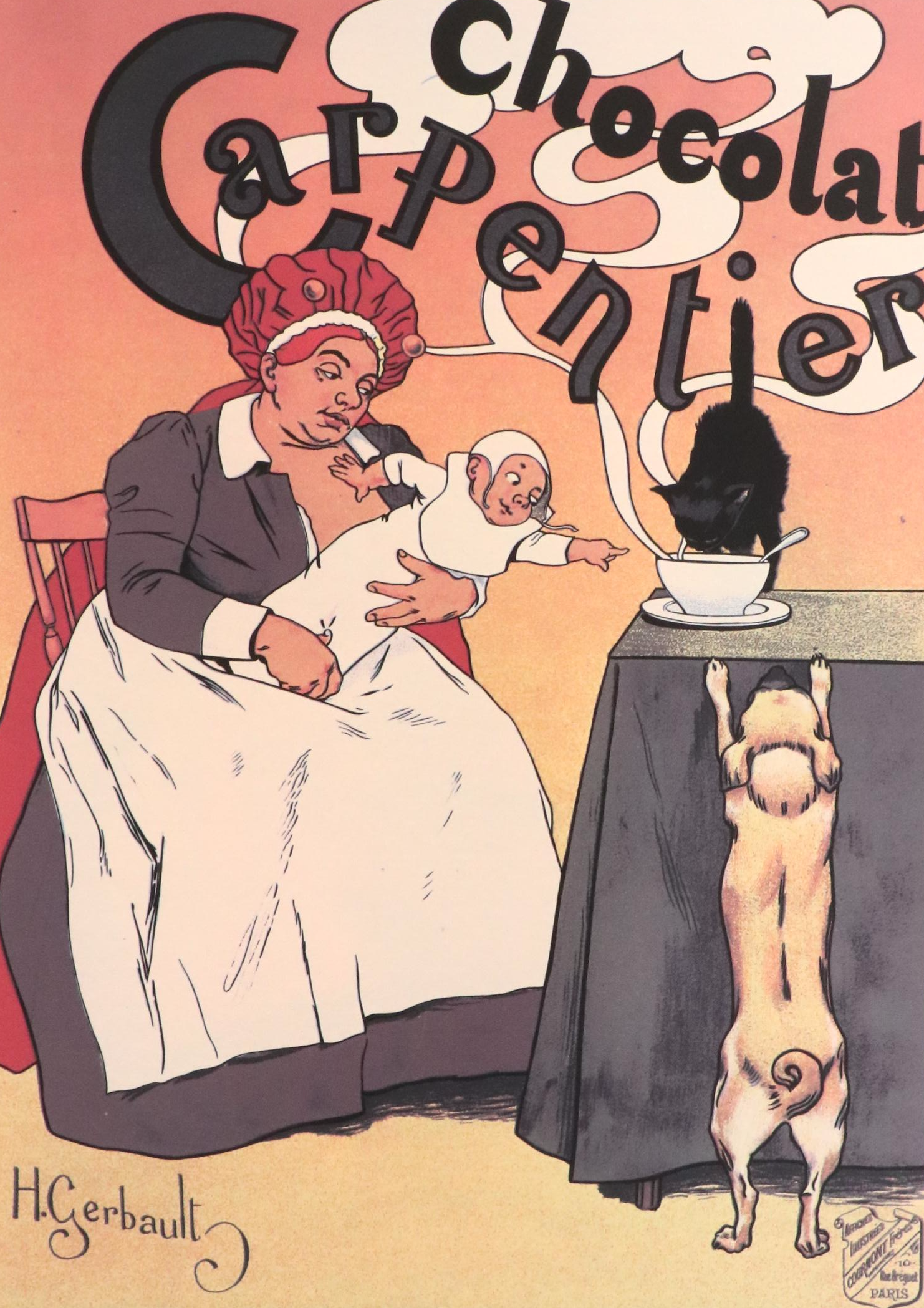 "Chocolat Carpentier" Serigraph Reproduction Poster After Henry Gerbault