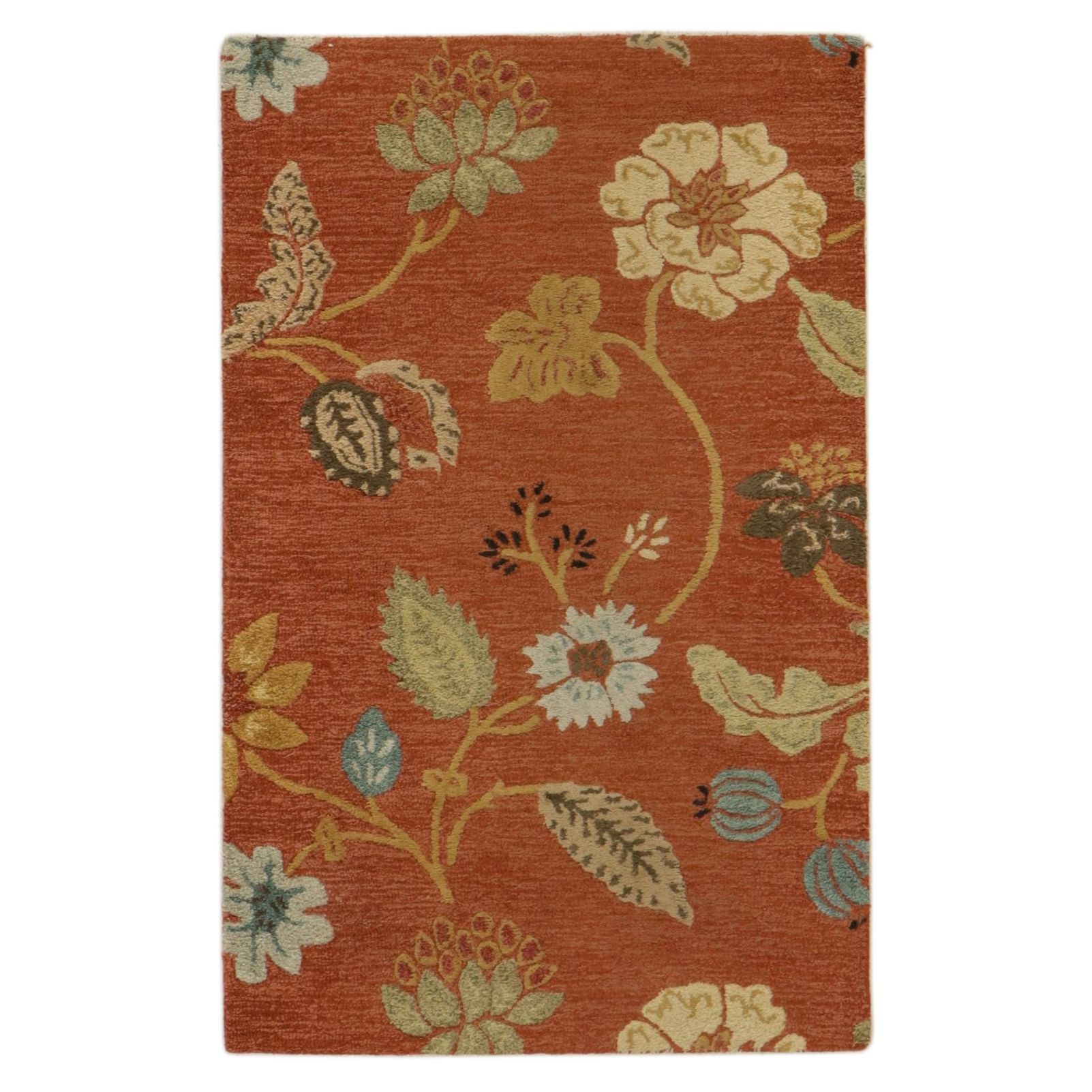 3'6 x 5'7 Hand-Tufted Indian Floral Area Rug
