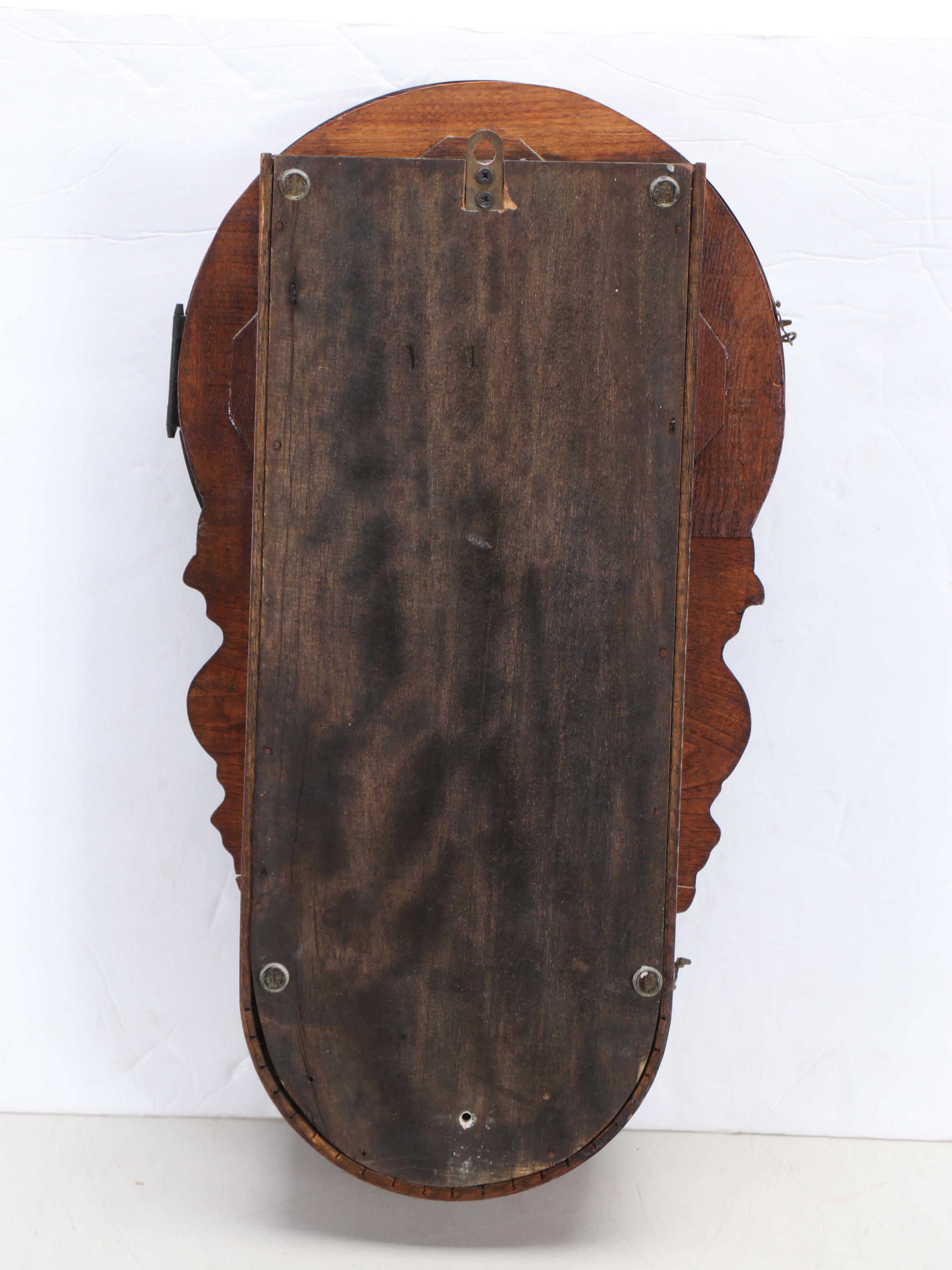 Figure-Eight Brass and Wooden Wall Clock