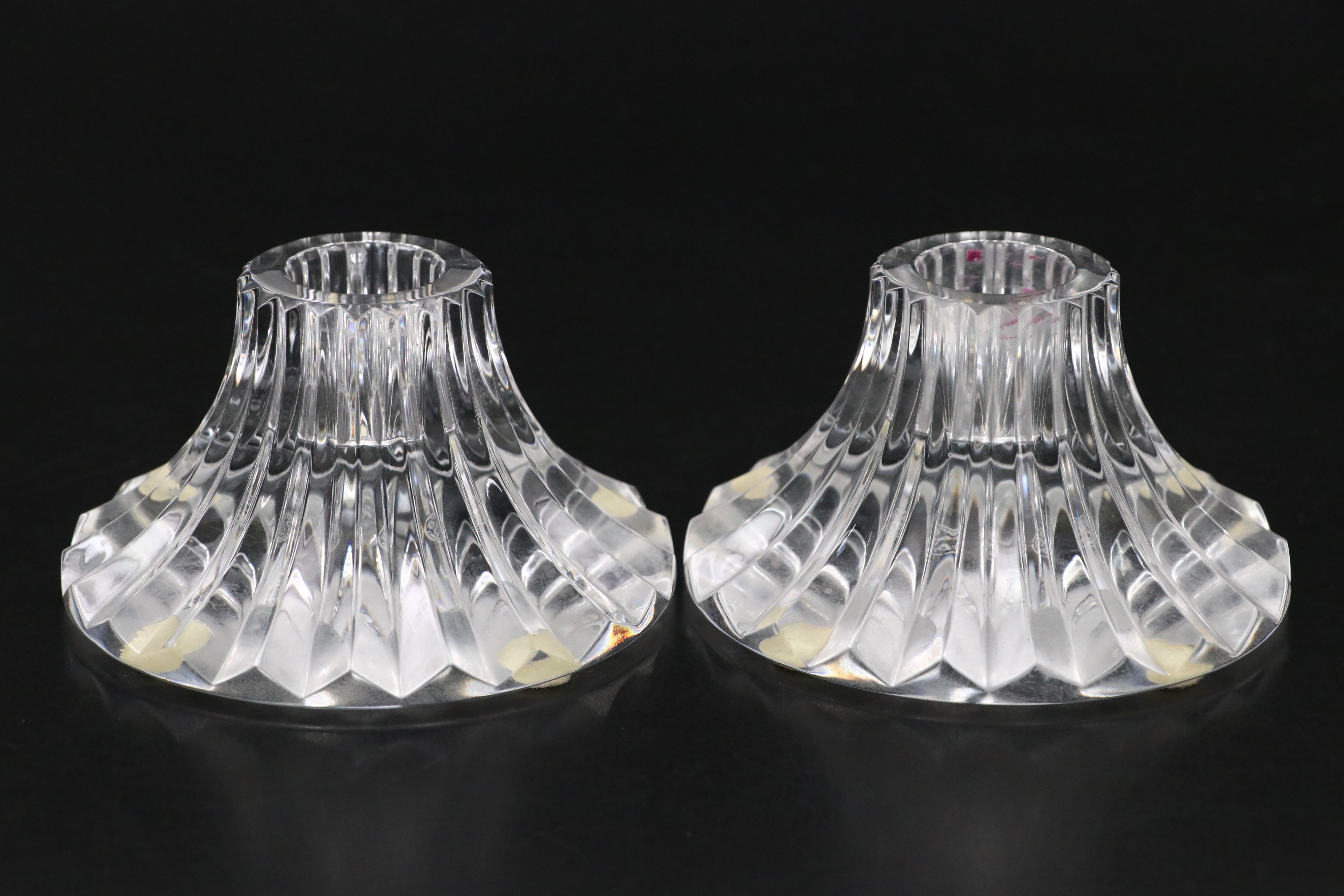 Tiffany & Co. "Rock Cut" Crystal Bowl with Baccarat "Massena" Candlestick Pair