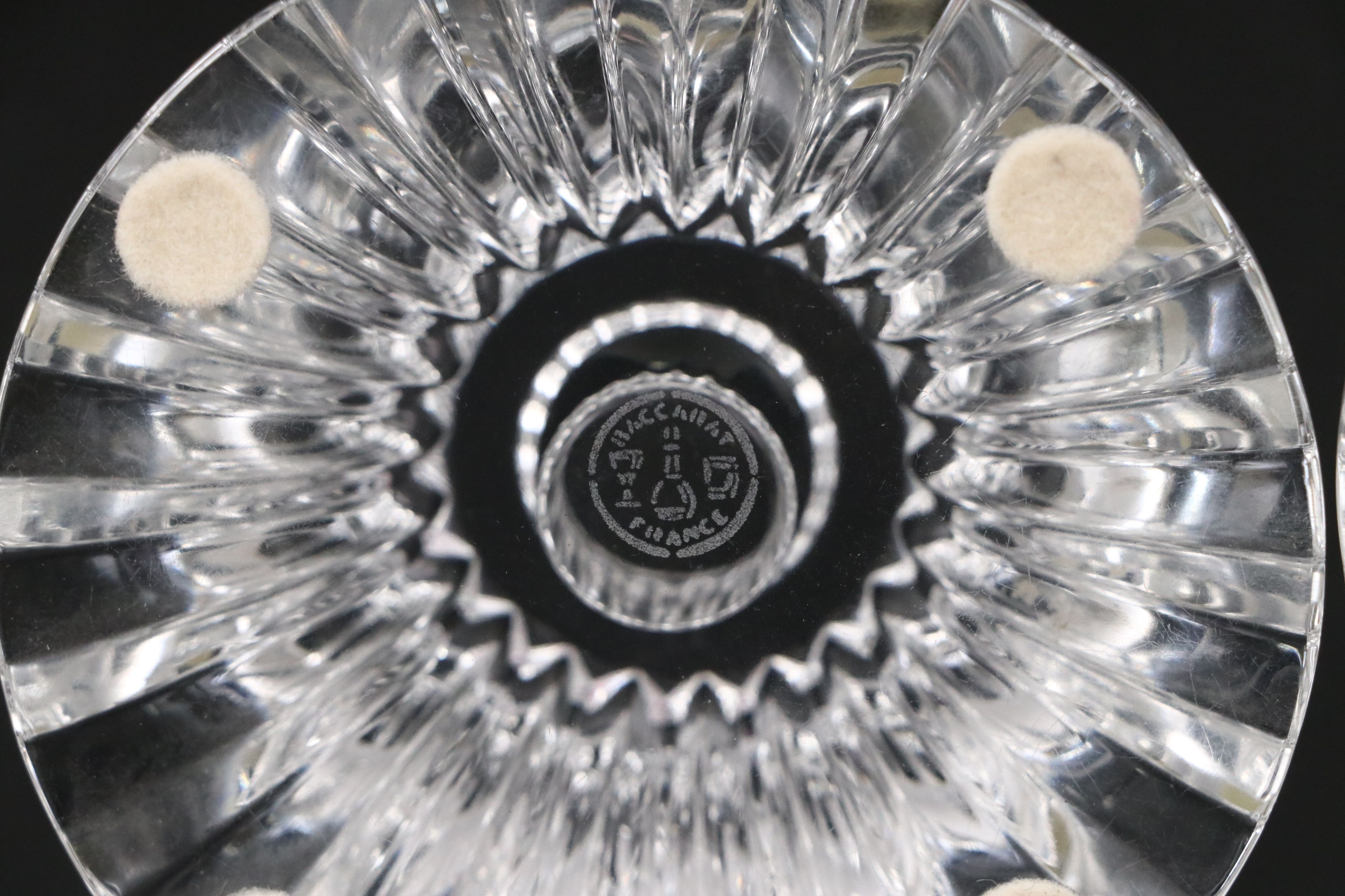 Tiffany & Co. "Rock Cut" Crystal Bowl with Baccarat "Massena" Candlestick Pair