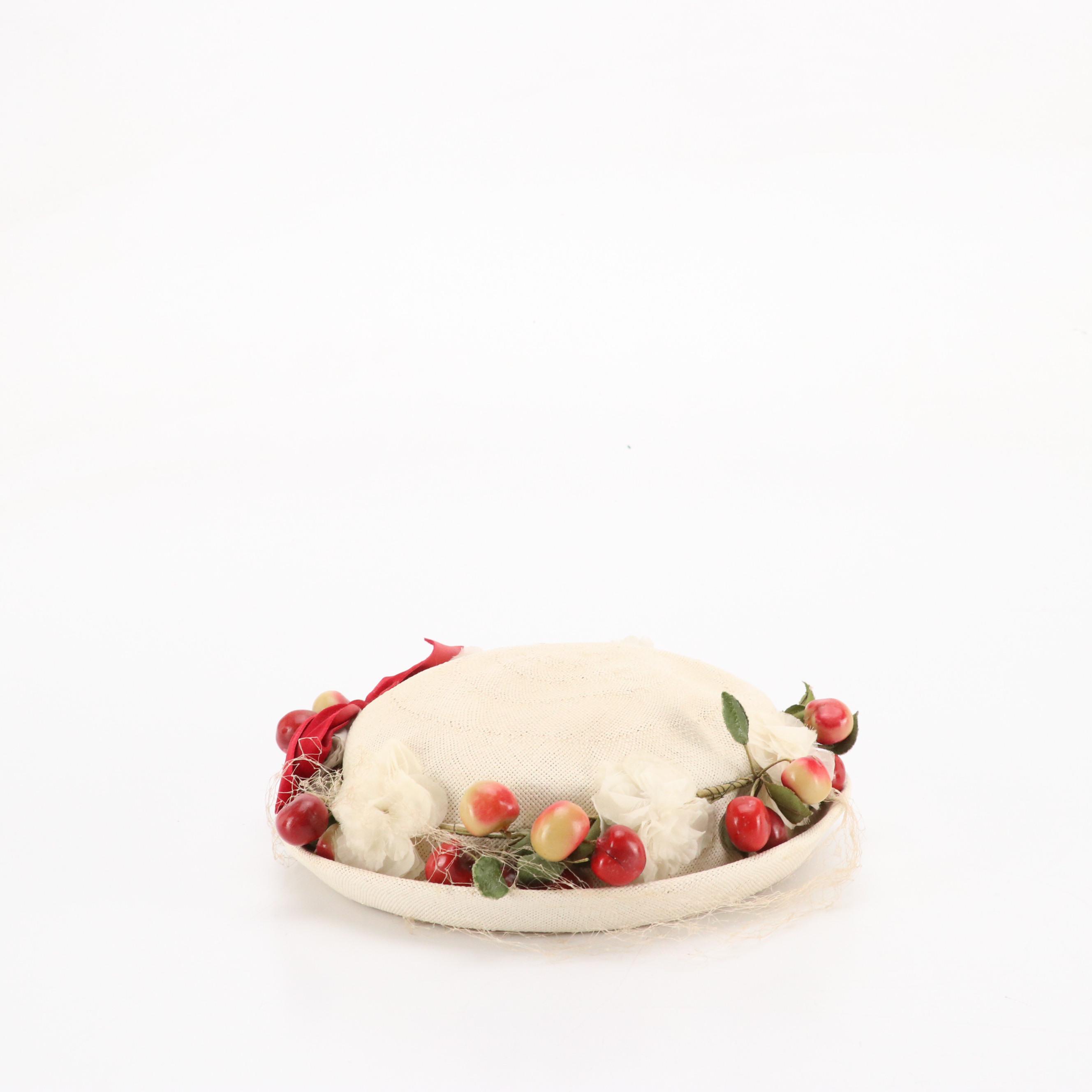 Embellished Low Crown Breton and Platter Hats, 1940s