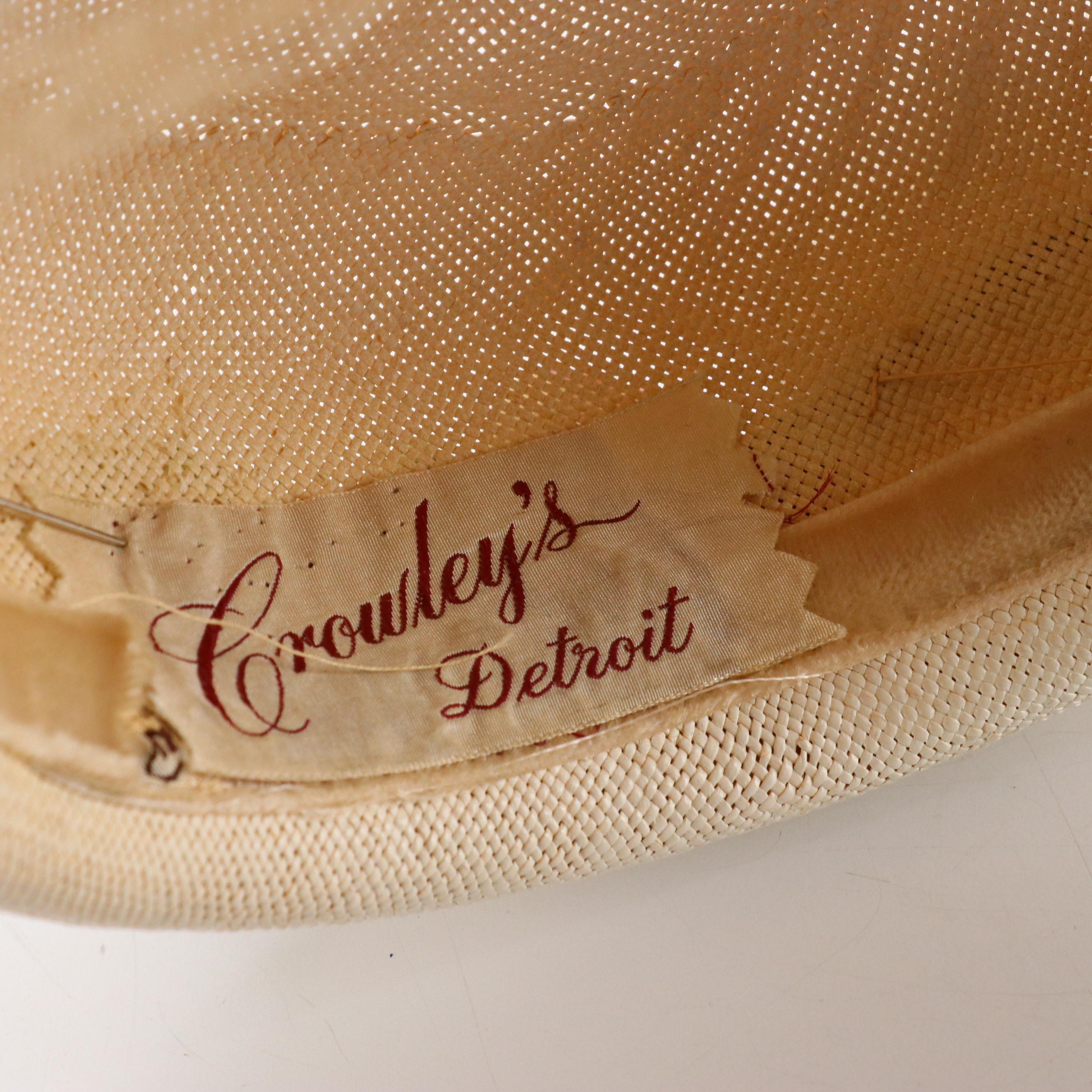 Embellished Low Crown Breton and Platter Hats, 1940s