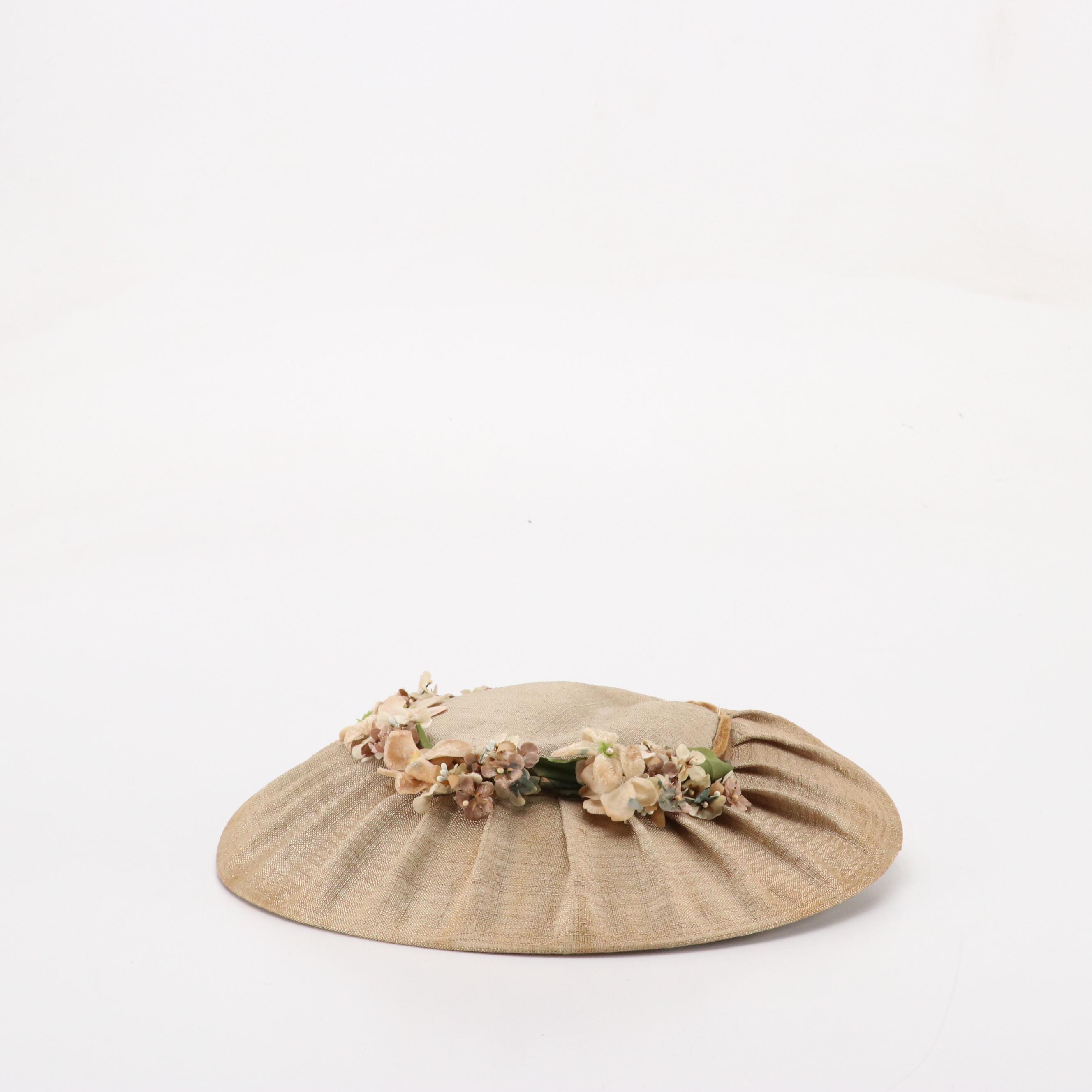 Embellished Low Crown Breton and Platter Hats, 1940s