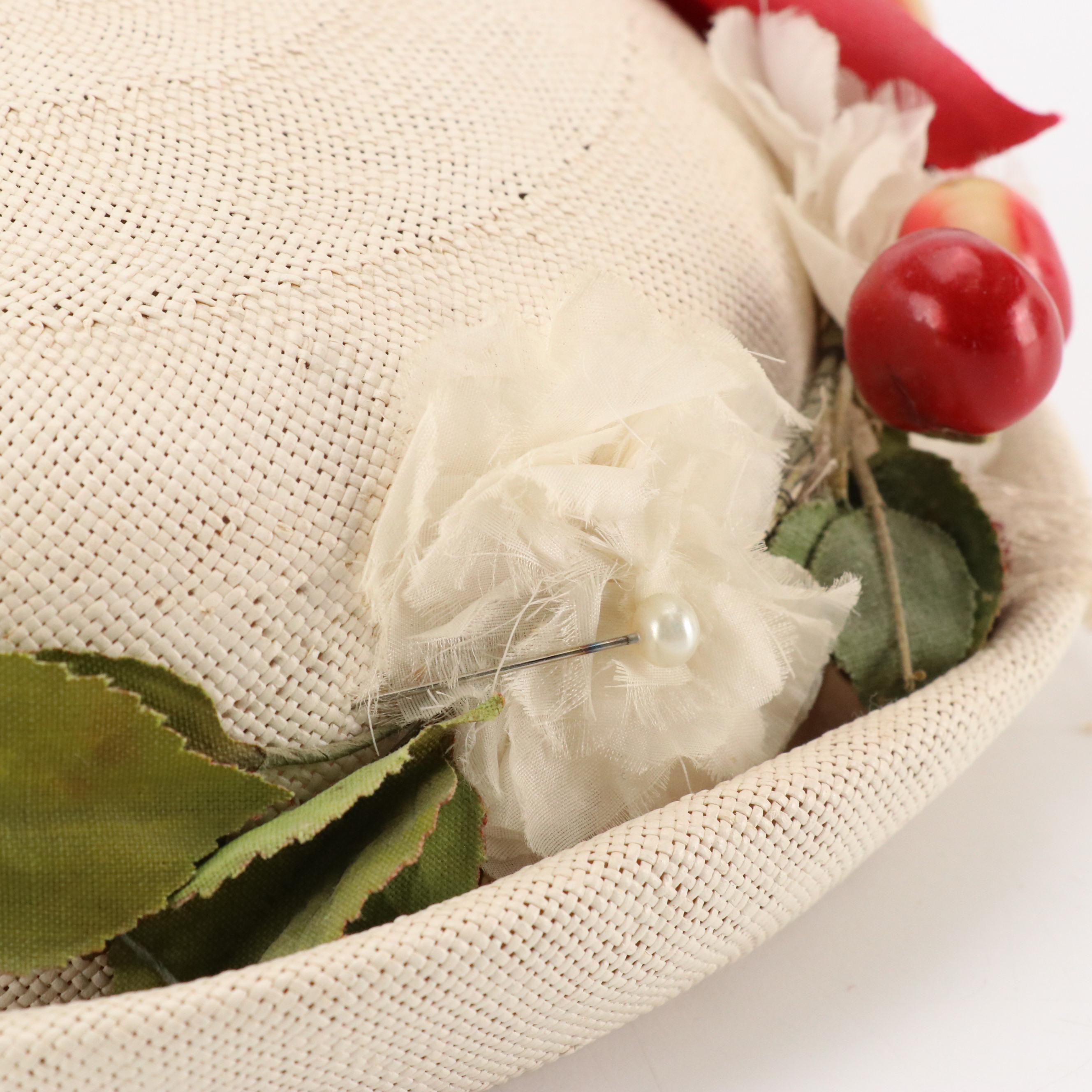 Embellished Low Crown Breton and Platter Hats, 1940s