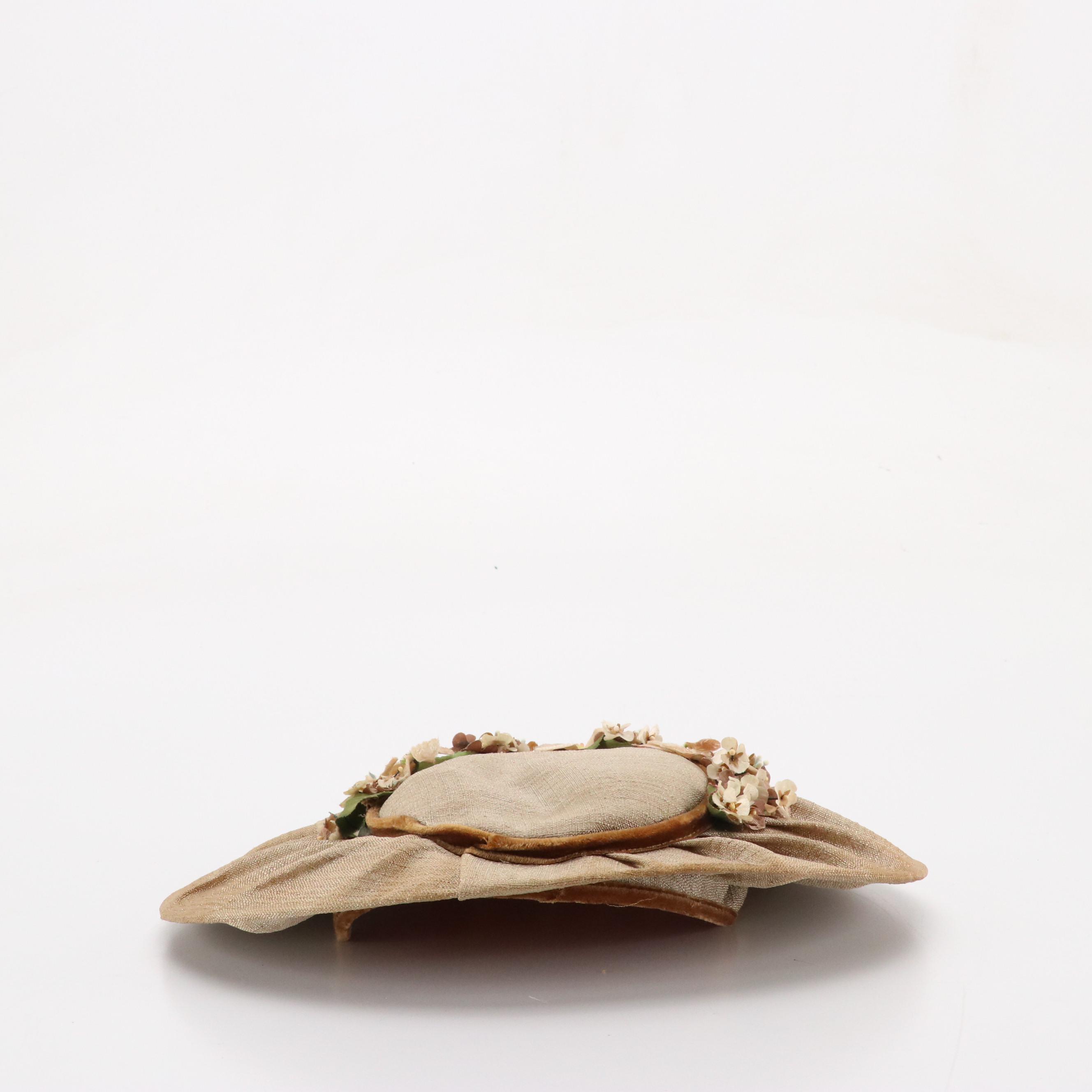 Embellished Low Crown Breton and Platter Hats, 1940s