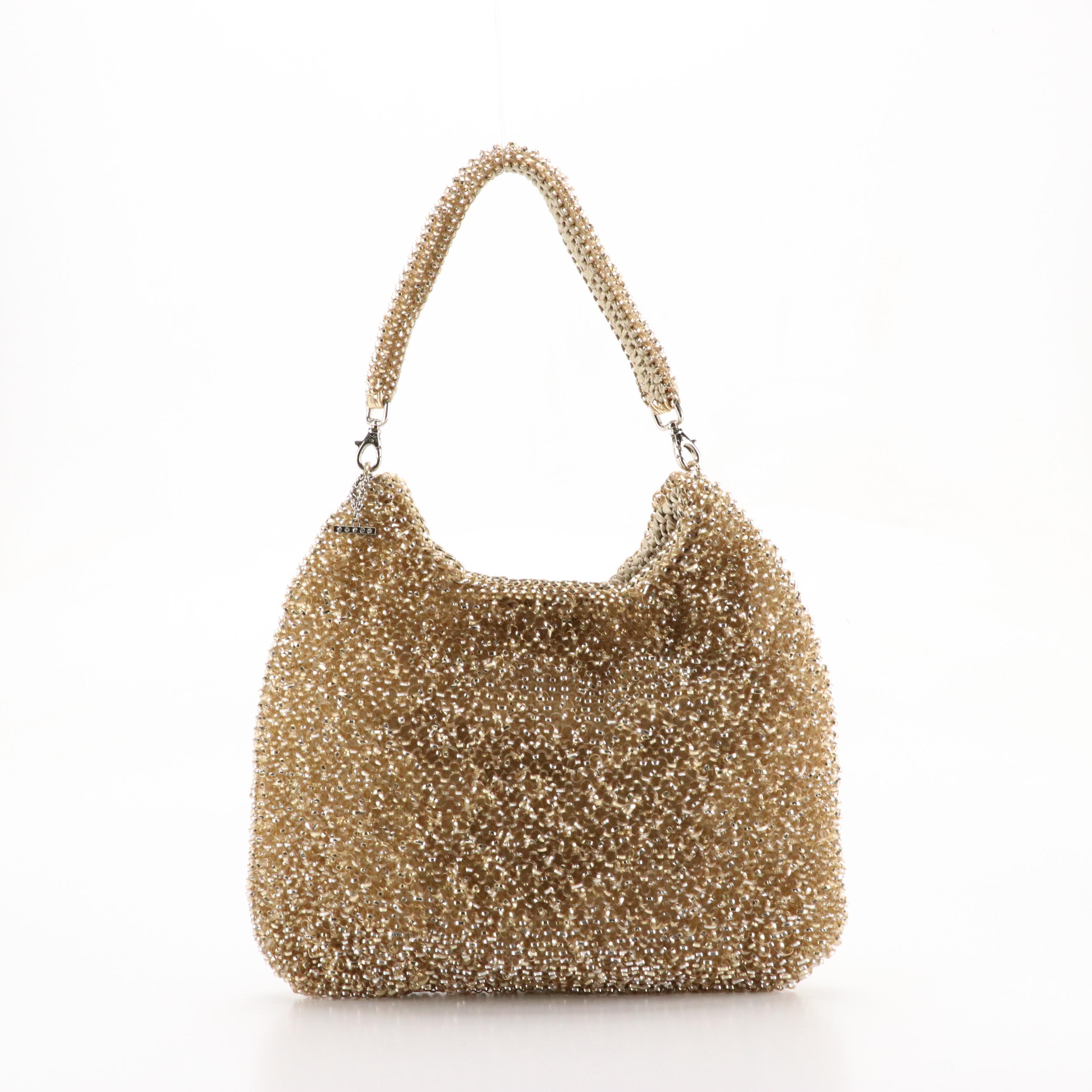 Anteprima Wire Bag in 'Latte Metallico' Woven PVC