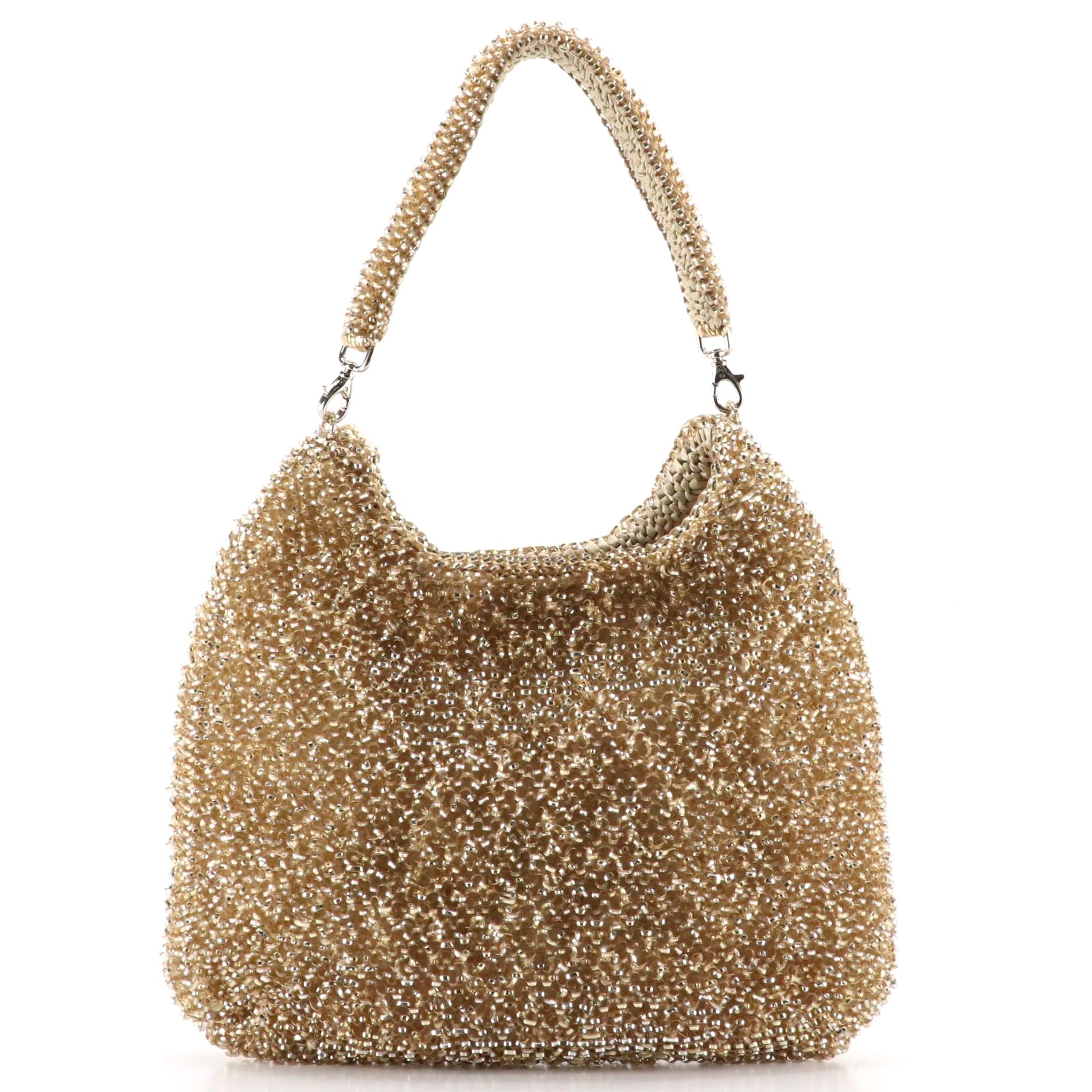 Anteprima Wire Bag in 'Latte Metallico' Woven PVC