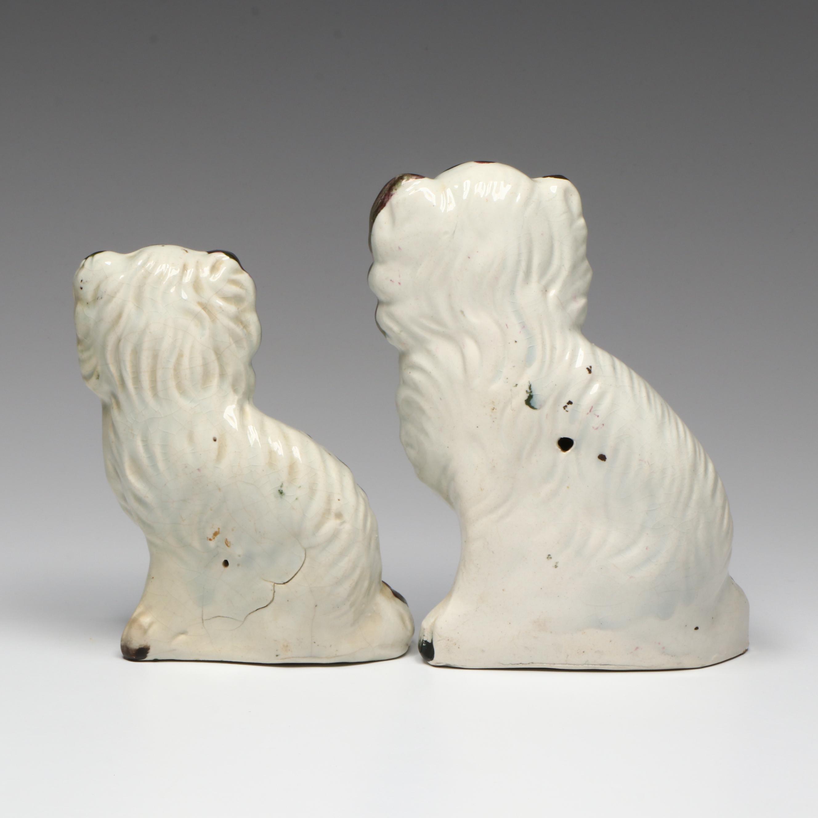 Staffordshire Copper Luster Spaniels, Late 19th Century