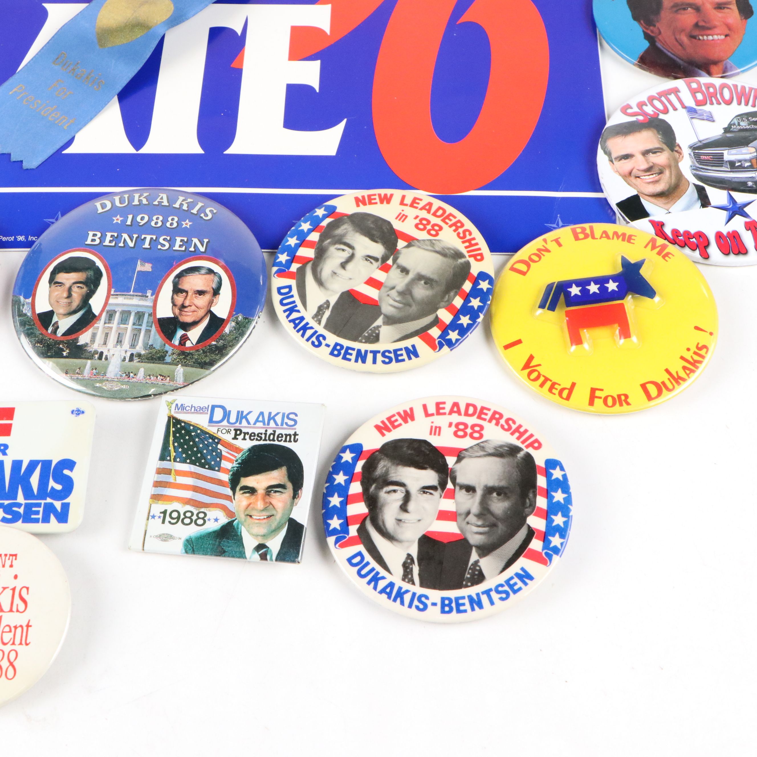 Michael Dukakis and Ross Perot Campaign Pinbacks, Posters and More