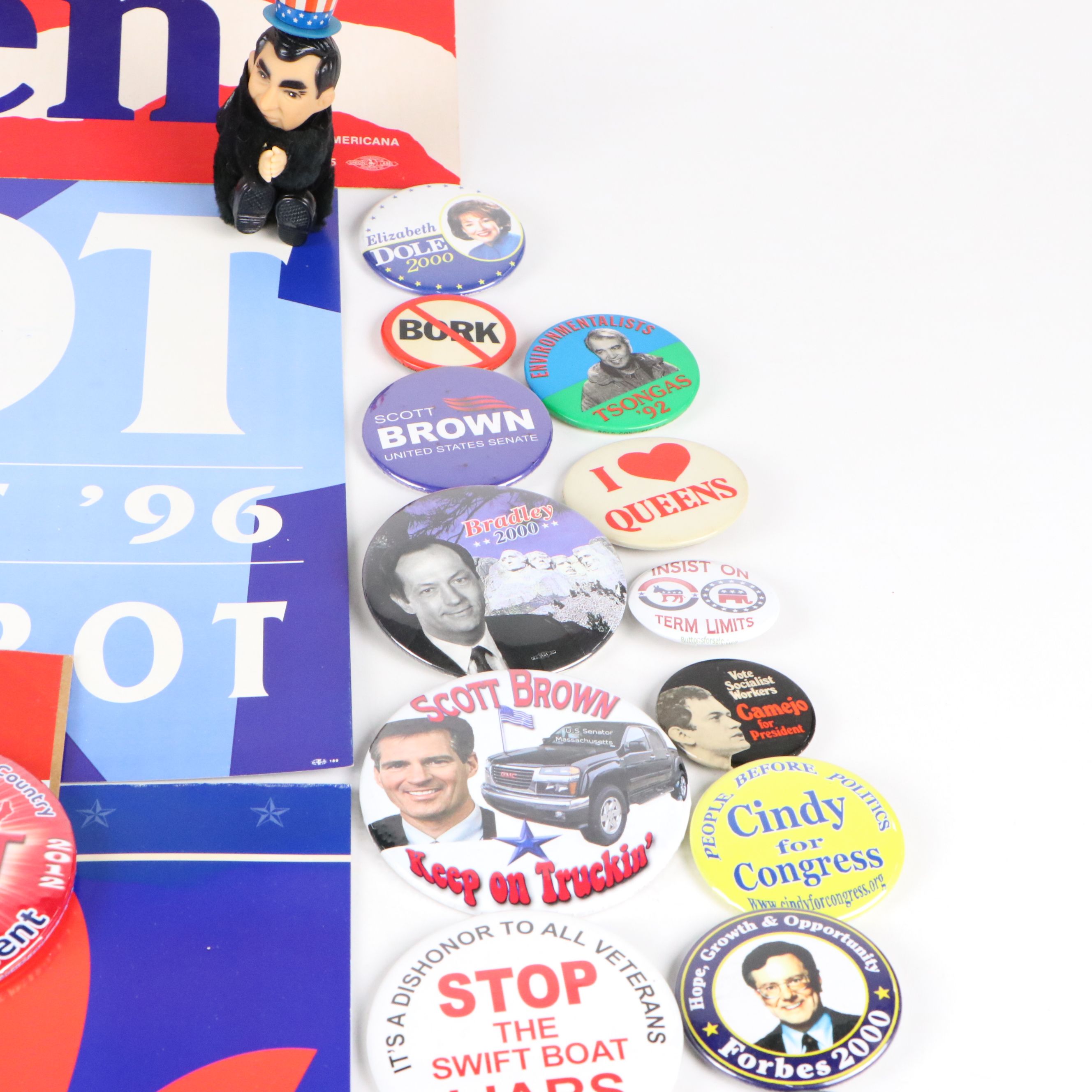 Michael Dukakis and Ross Perot Campaign Pinbacks, Posters and More