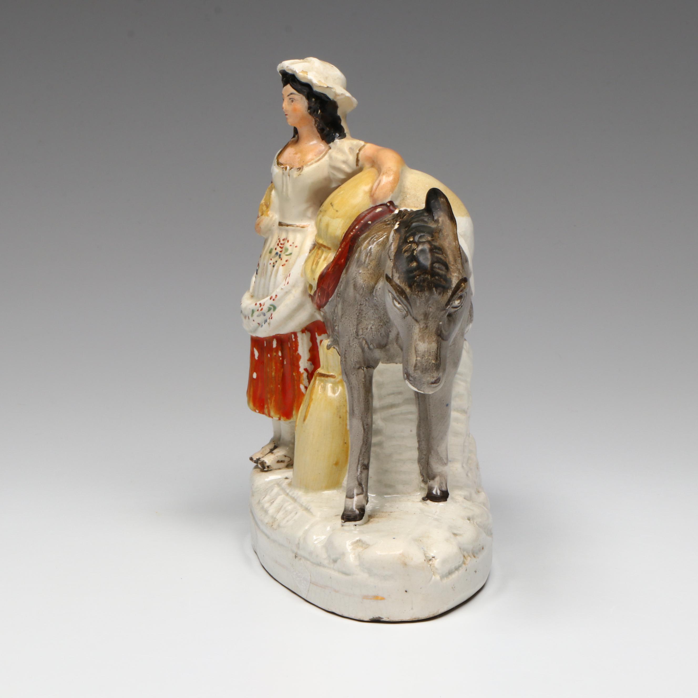 Staffordshire Sand Vendor Figurine, 19th Century