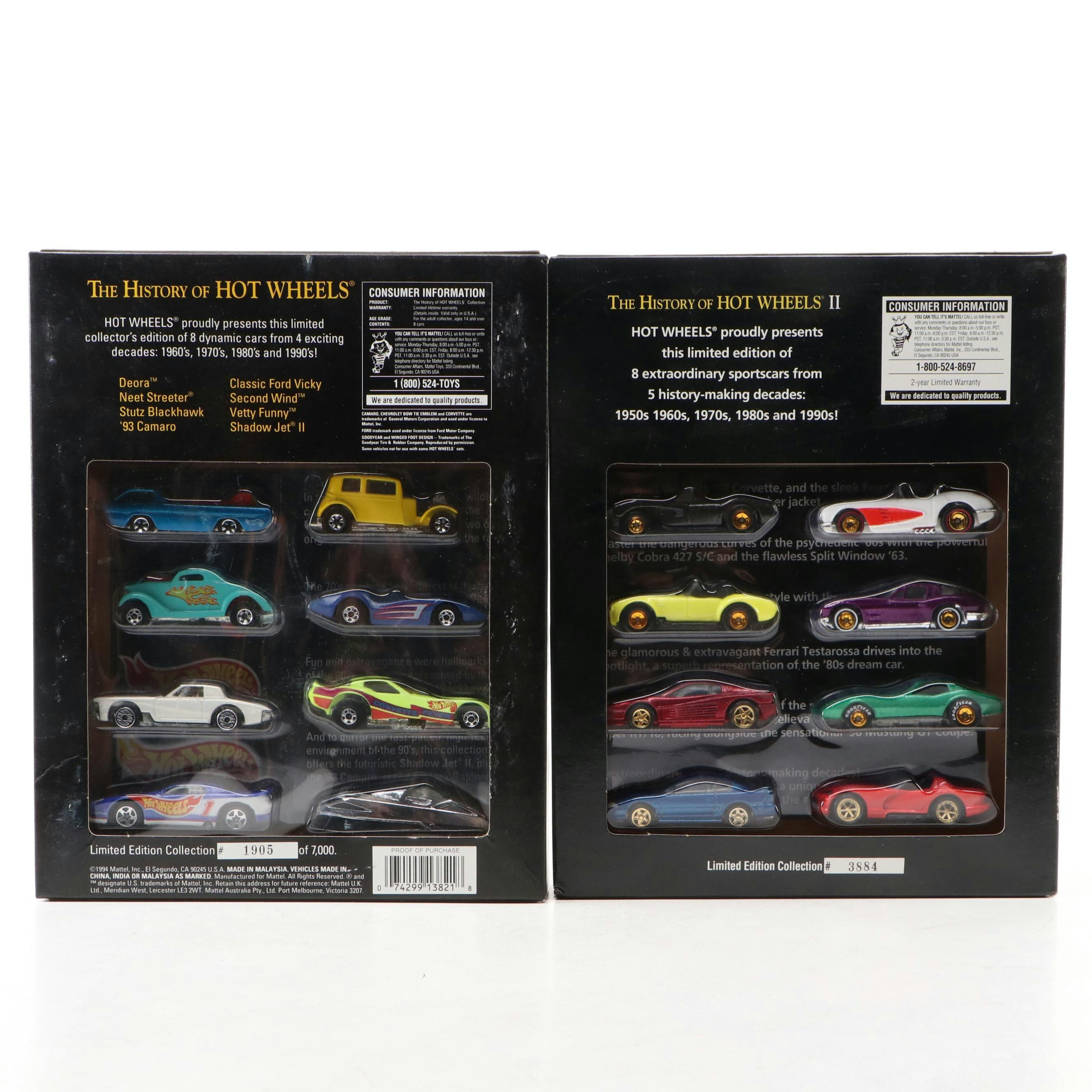 FAO Schwarz Hot Wheels Limited Edition "The History of Hot Wheels" Sets, 1994