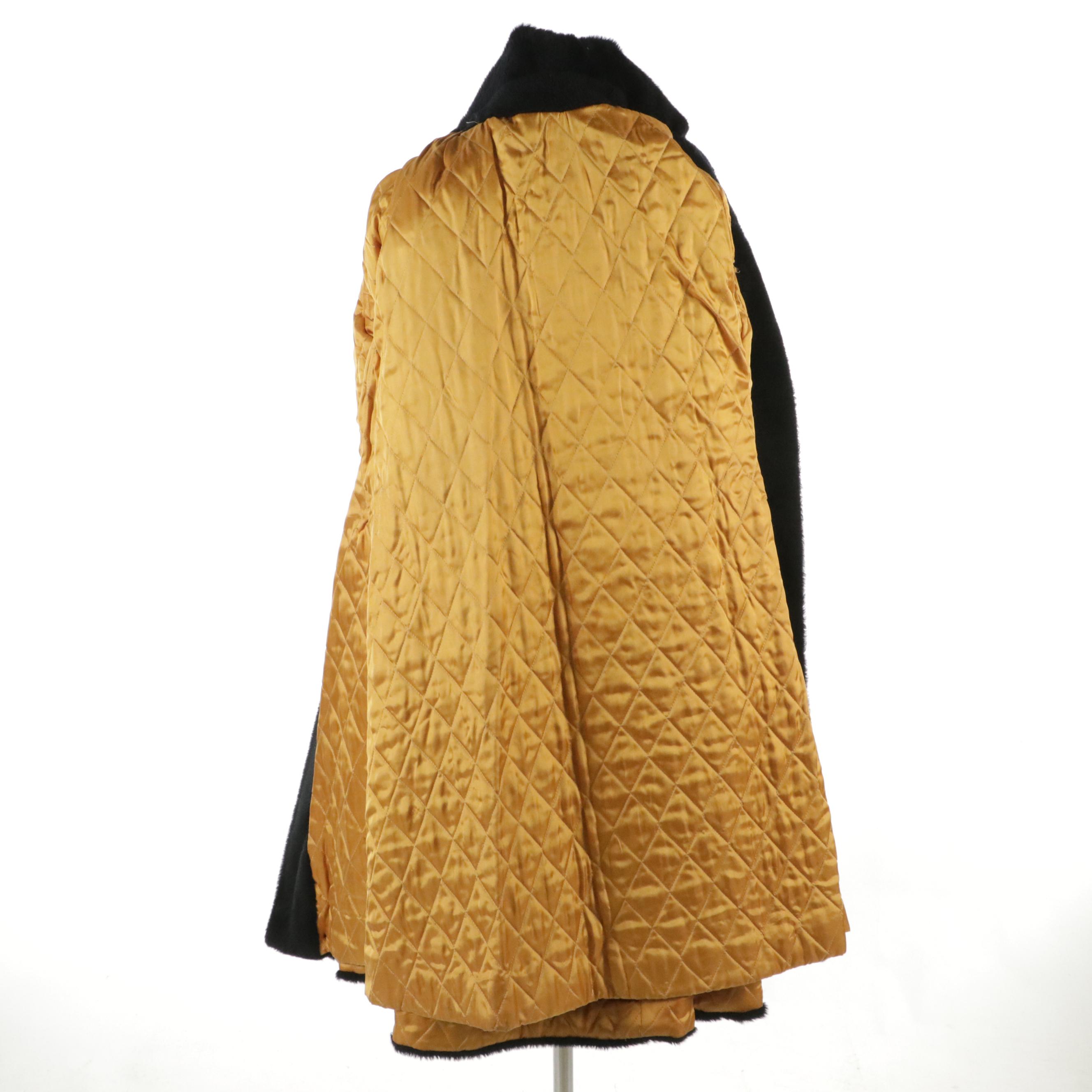 Vintage Belted Faux Fur Coat