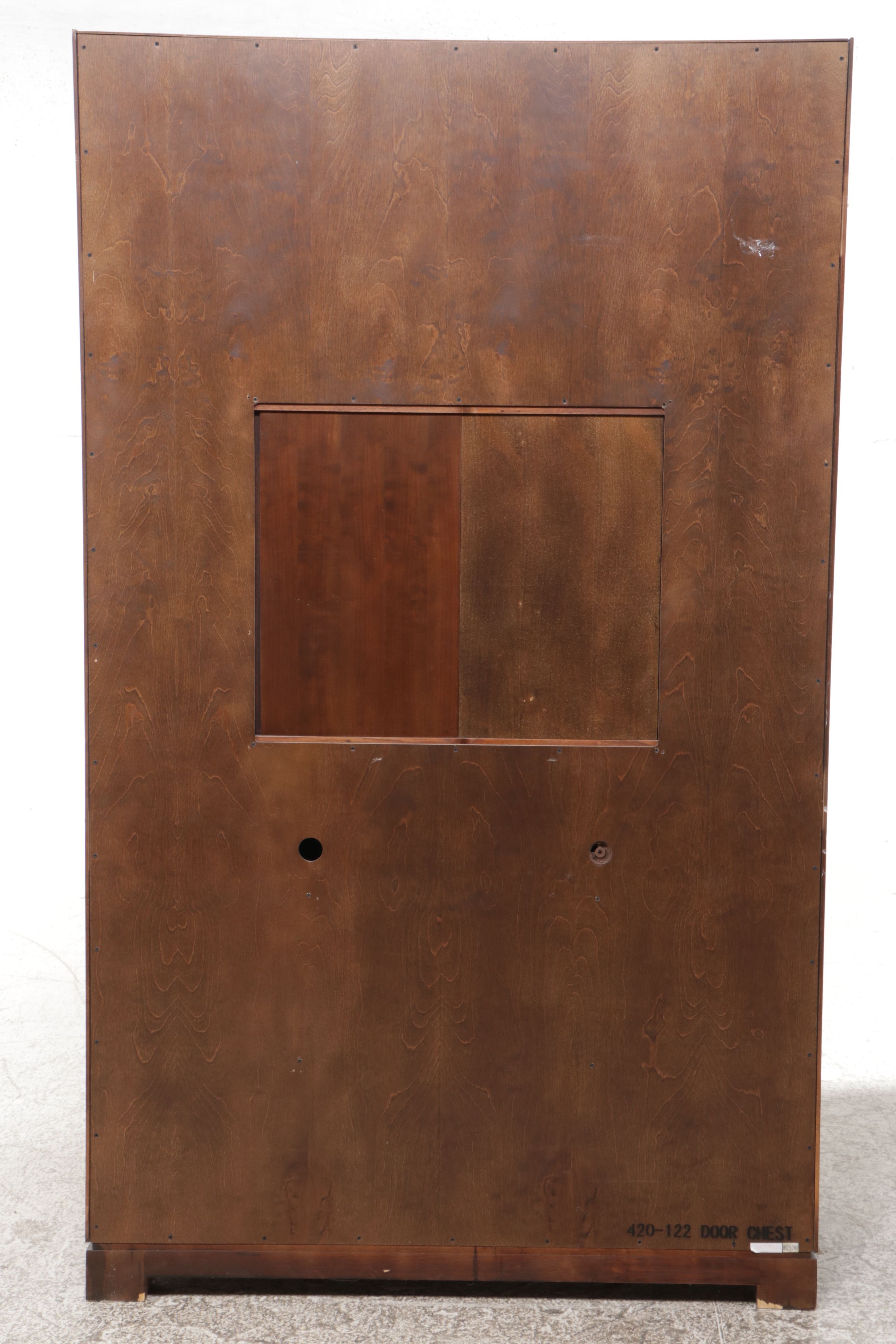 Chinese Style Burl Wood Accented Media Cabinet