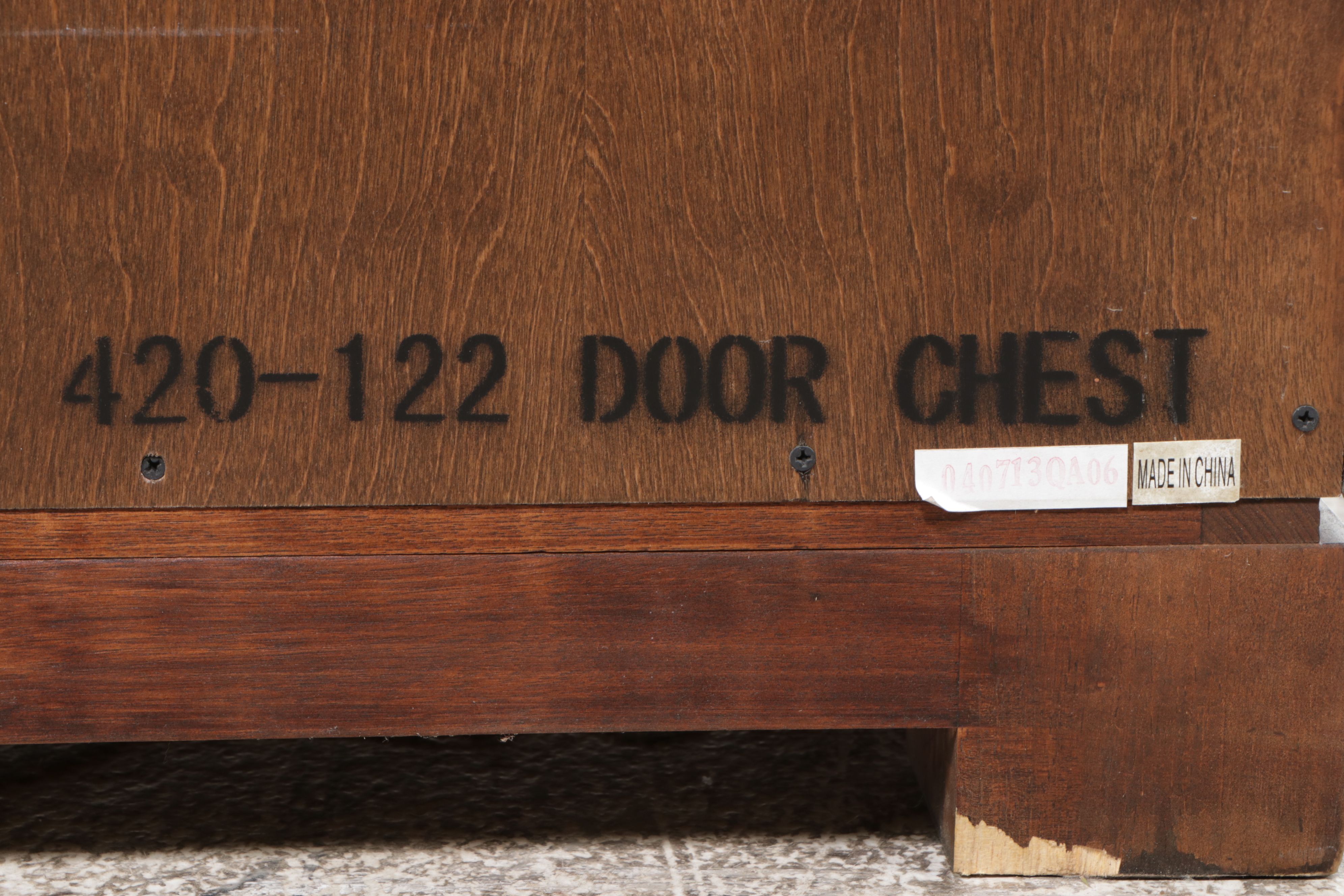 Chinese Style Burl Wood Accented Media Cabinet