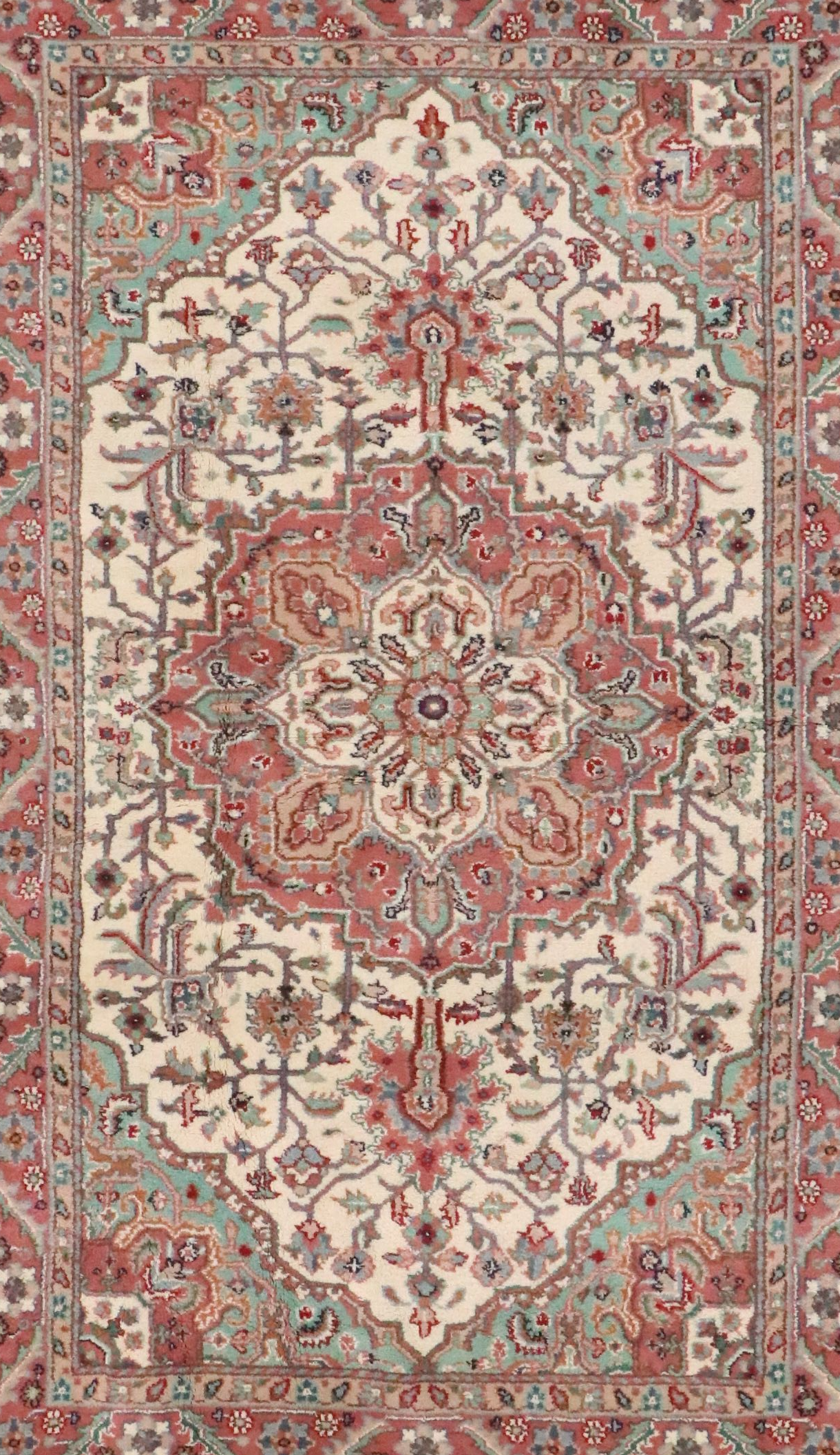 5' x 8'9 Hand-Knotted Indo-Persian Ahar Style Area Rug