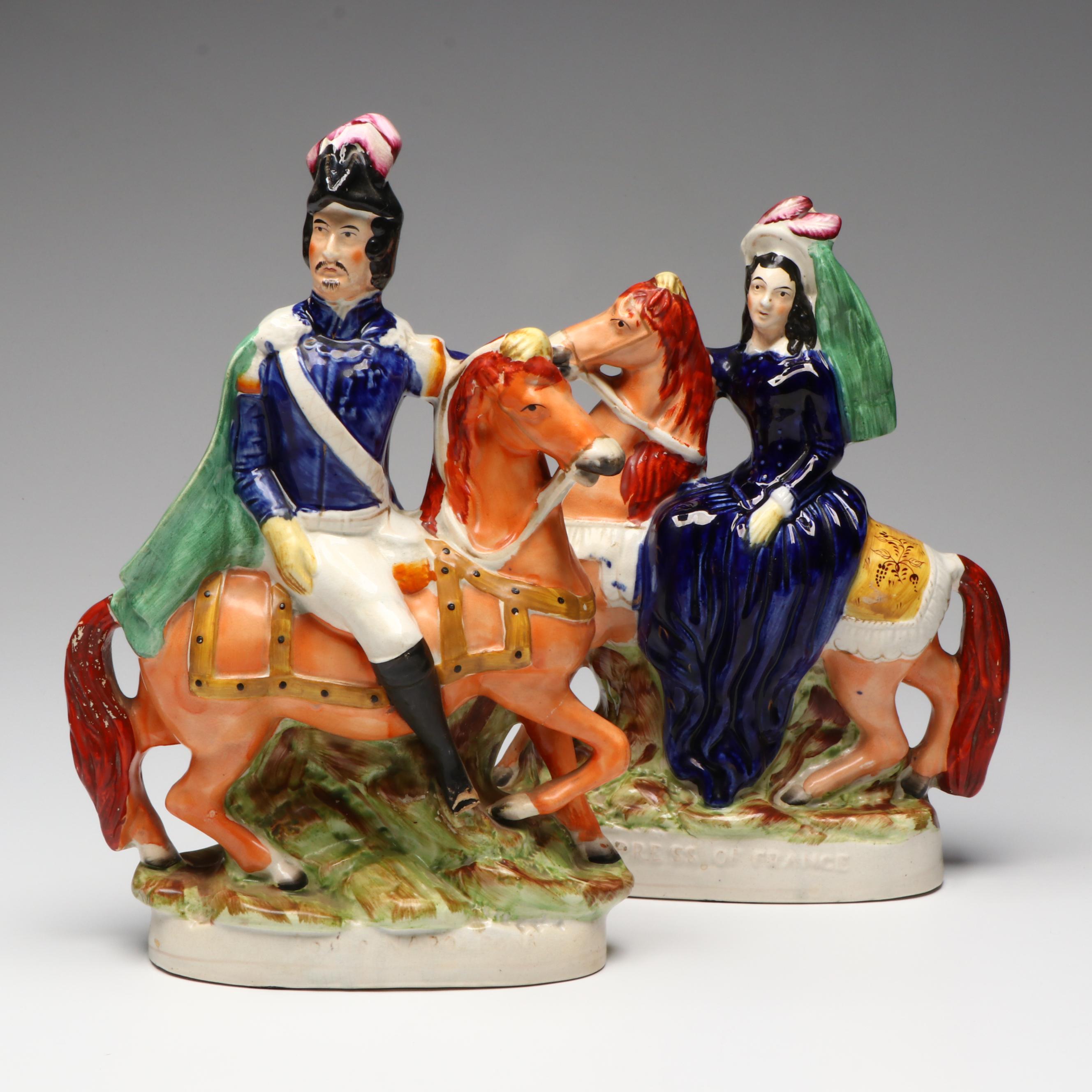 Staffordshire Louis Napoleon and Empress of France Figurines, c. 1860