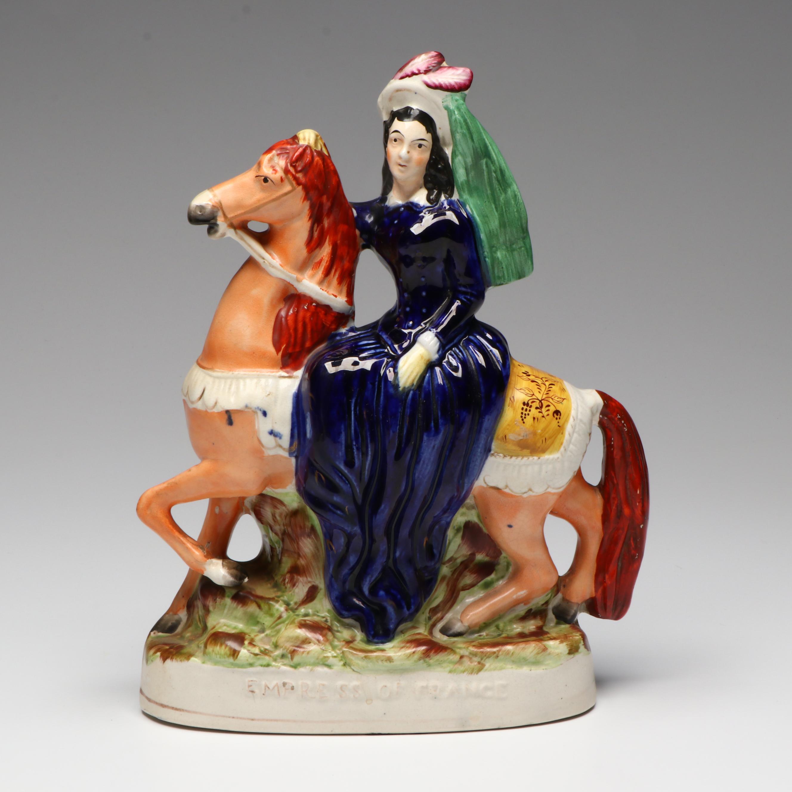 Staffordshire Louis Napoleon and Empress of France Figurines, c. 1860