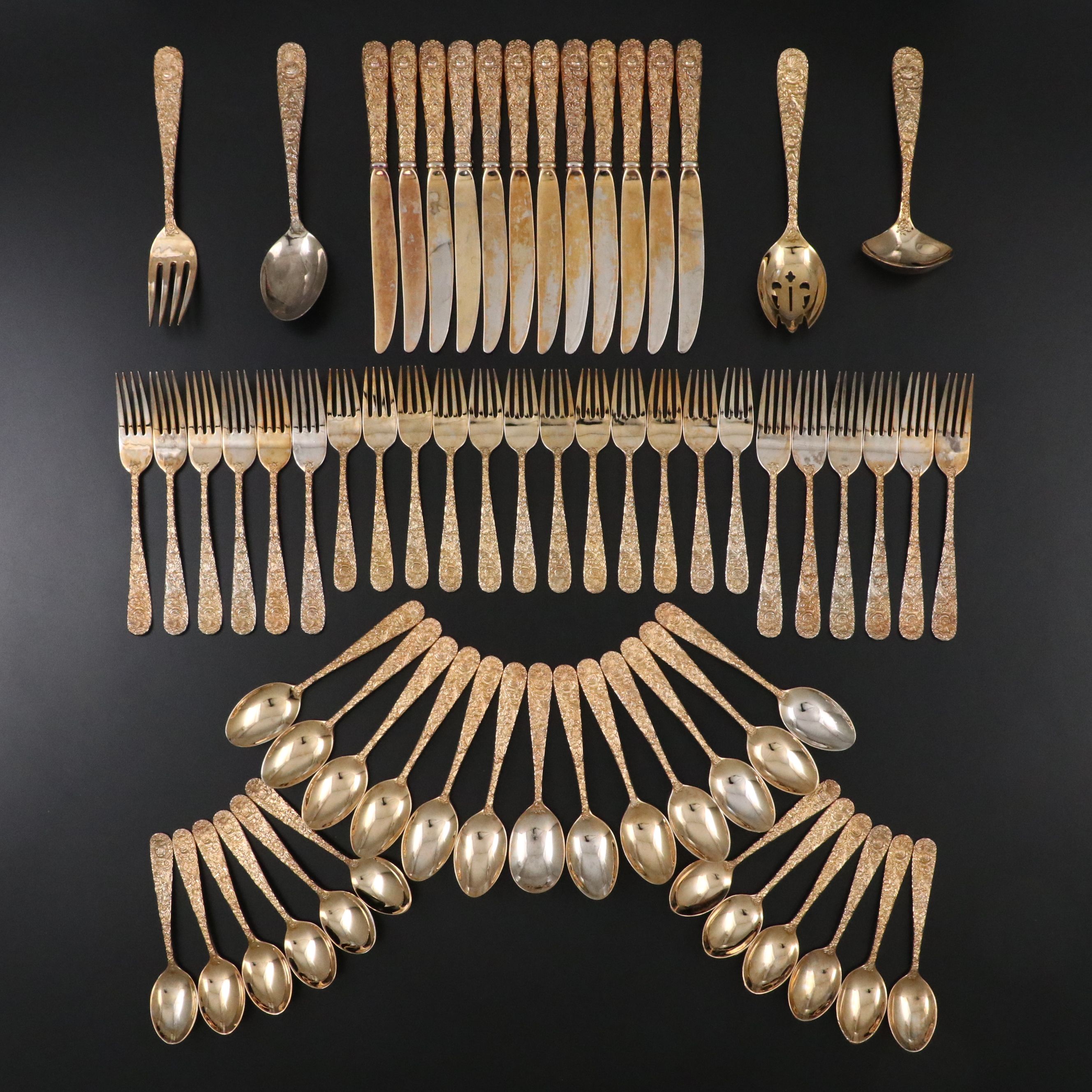 Godinger "Olde Bouquet" Gold Plate Flatware