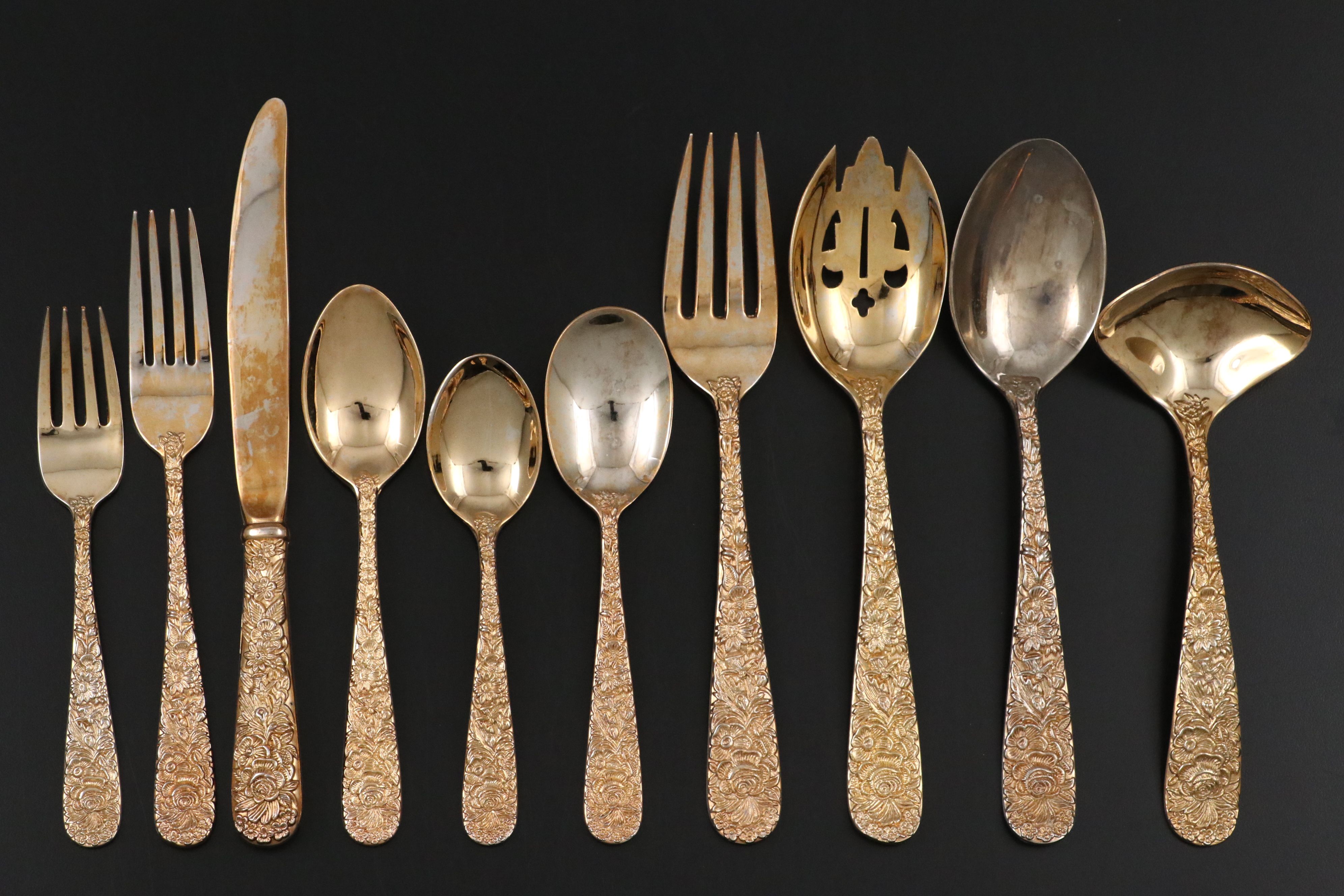 Godinger "Olde Bouquet" Gold Plate Flatware