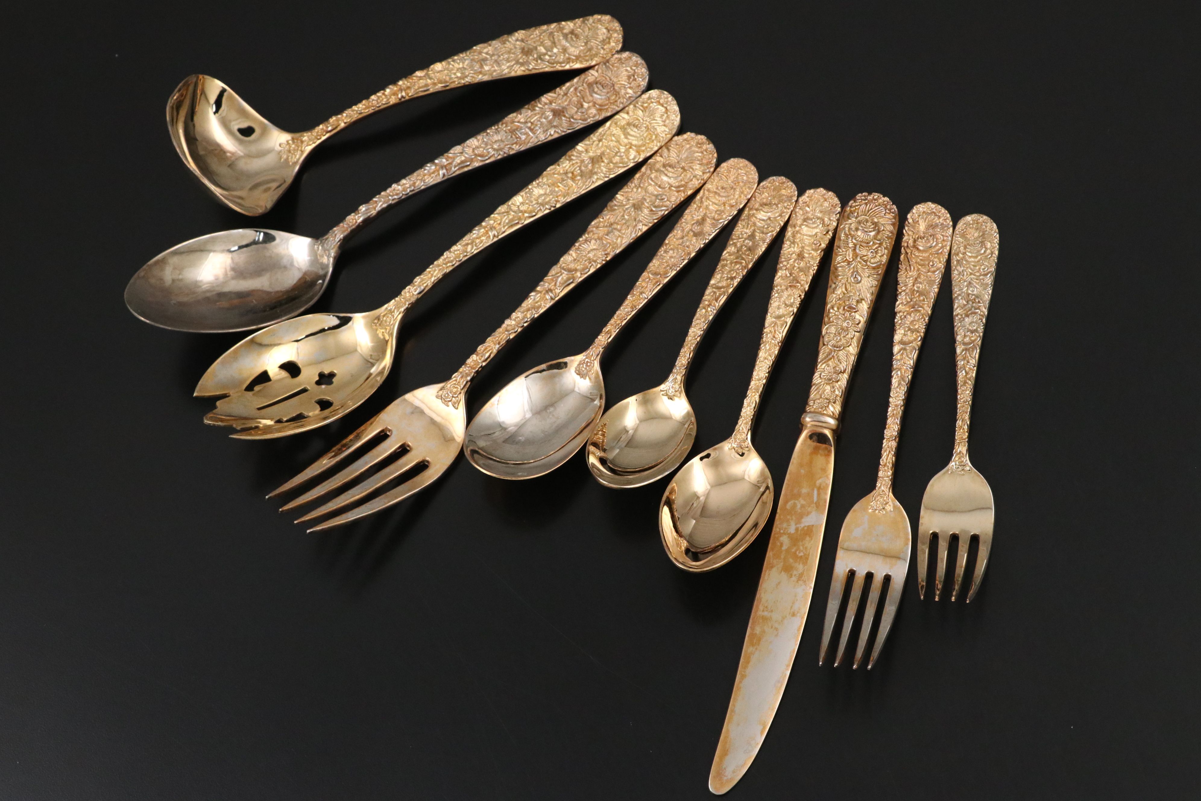 Godinger "Olde Bouquet" Gold Plate Flatware