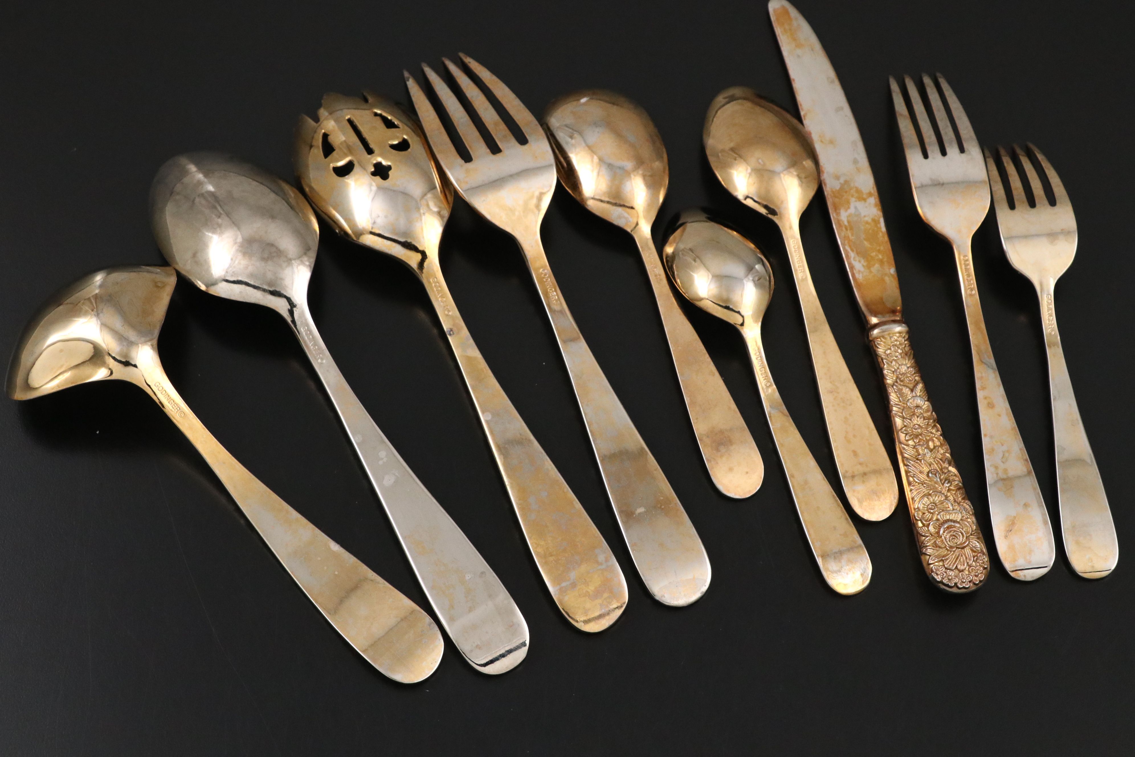 Godinger "Olde Bouquet" Gold Plate Flatware