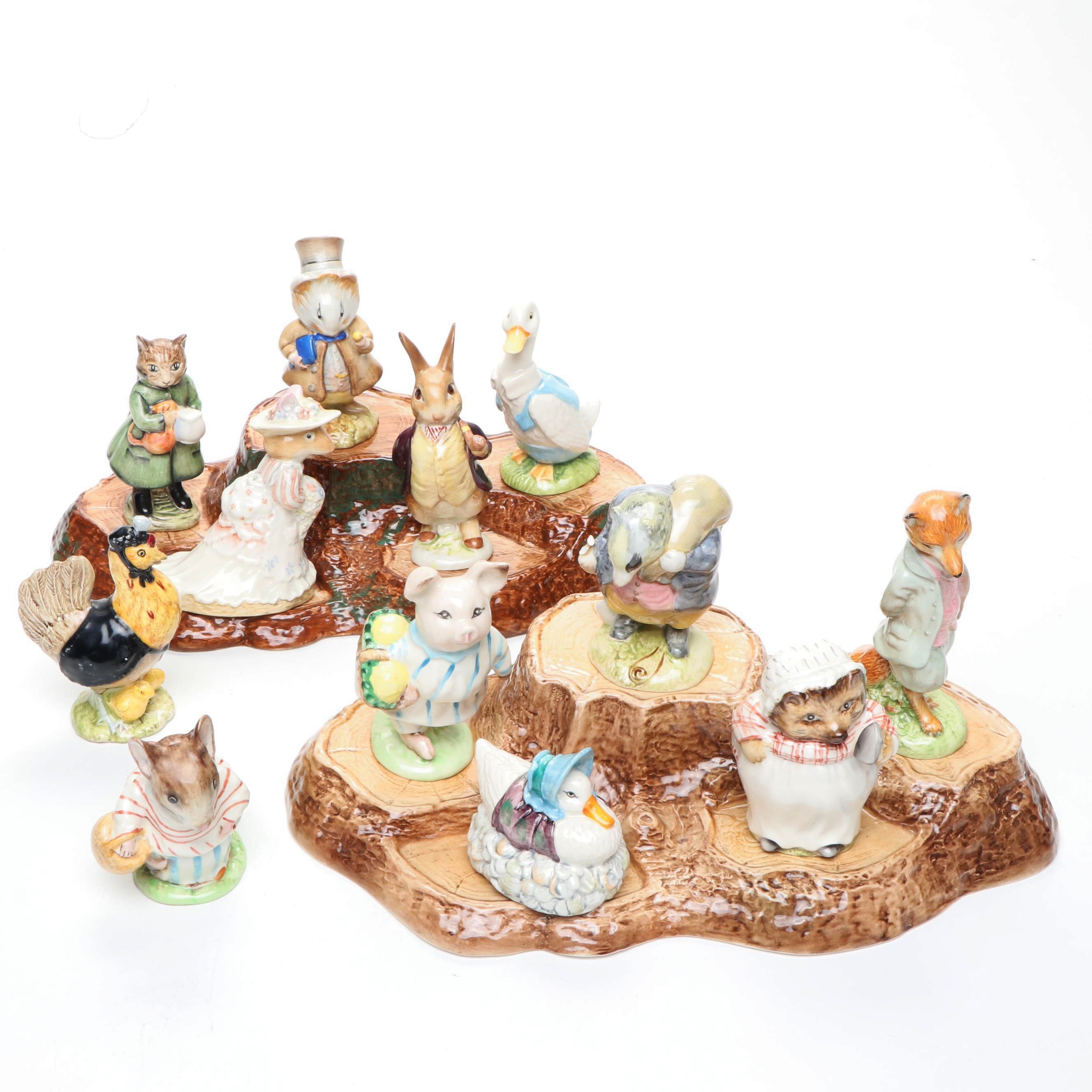 Royal Doulton "Beatrix Potter" Porcelain Figurines, Late 20th Century