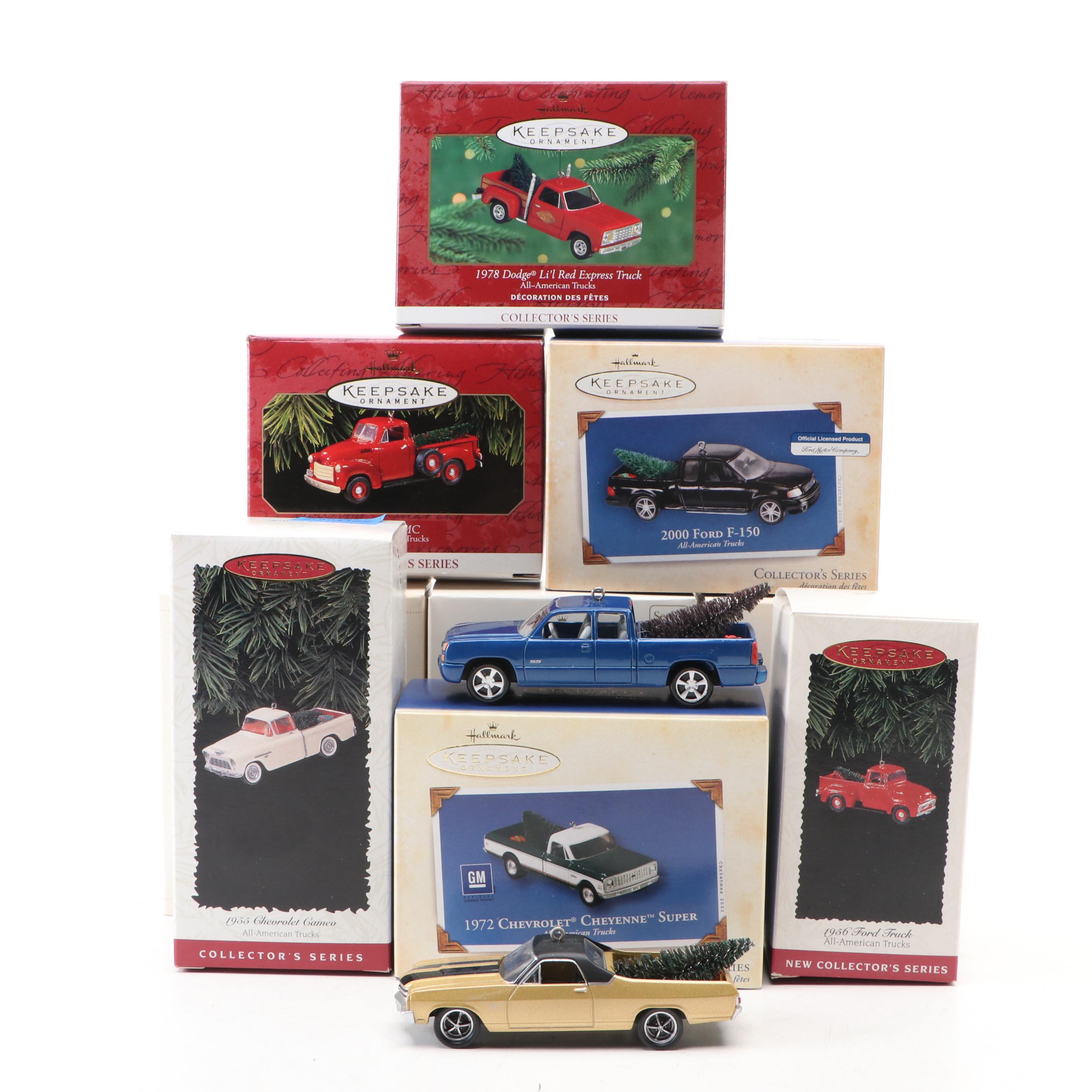 Hallmark Keepsake Diecast "All-American Trucks" Series Christmas Tree Ornaments