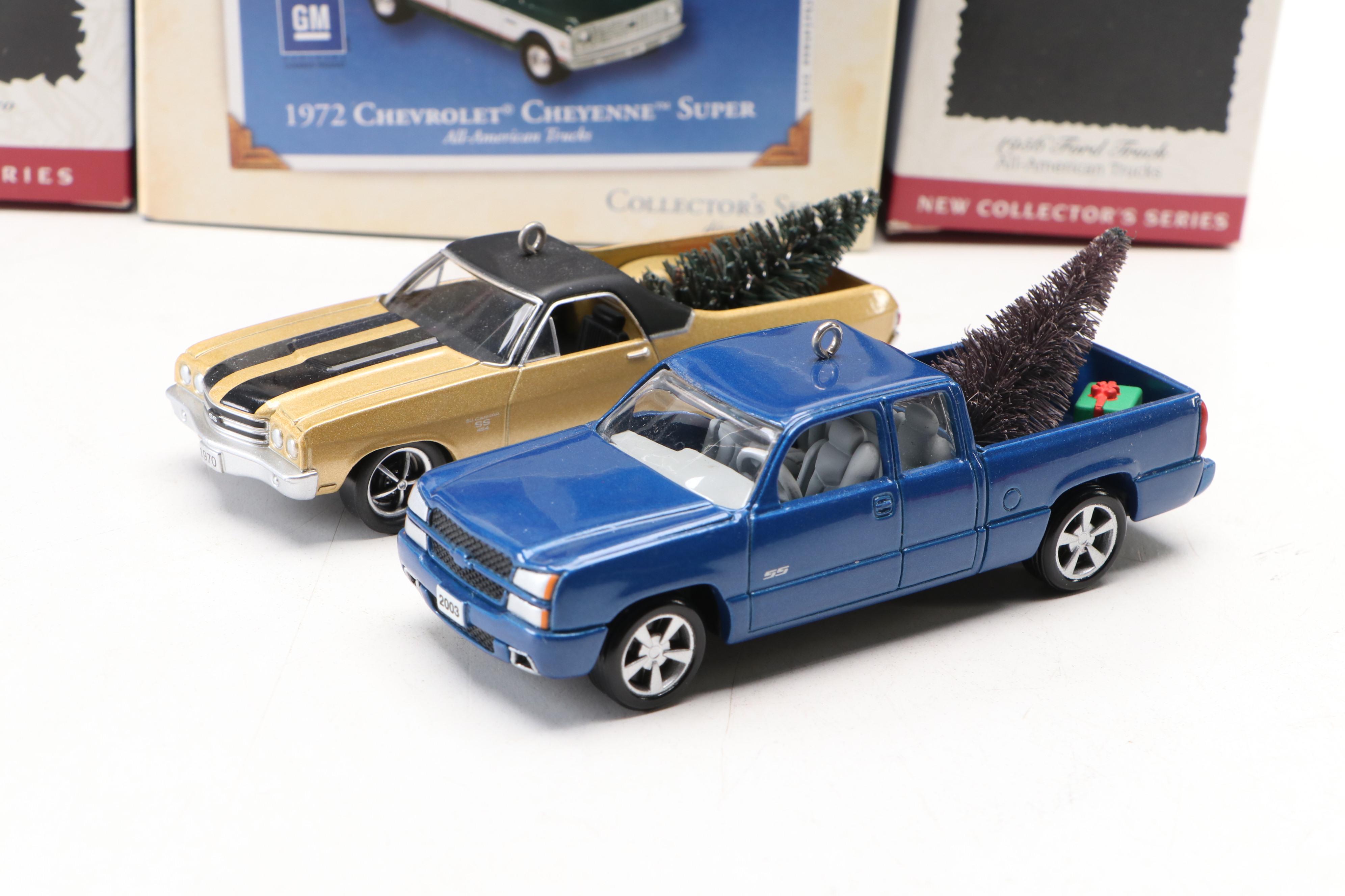 Hallmark Keepsake Diecast "All-American Trucks" Series Christmas Tree Ornaments