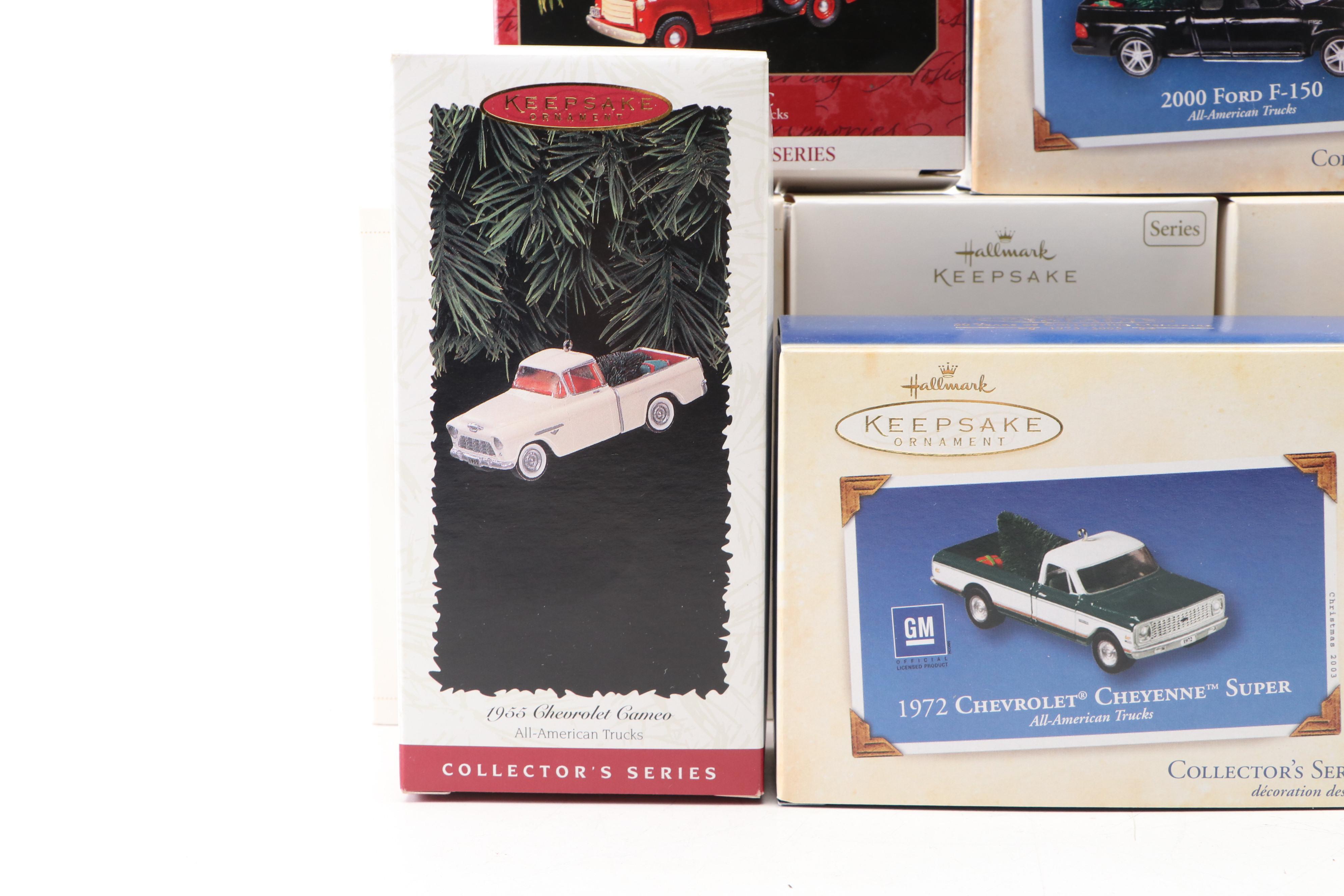 Hallmark Keepsake Diecast "All-American Trucks" Series Christmas Tree Ornaments