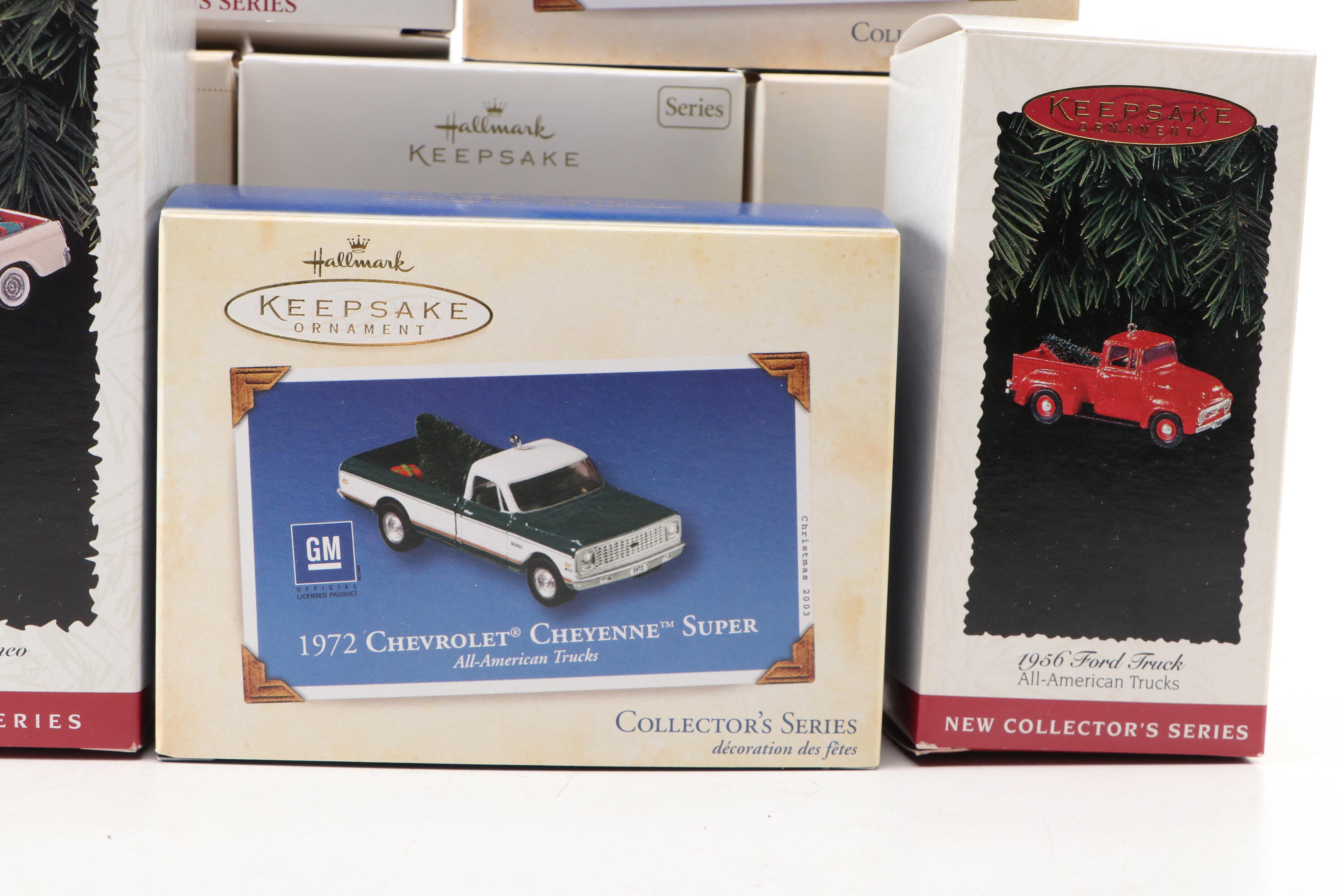 Hallmark Keepsake Diecast "All-American Trucks" Series Christmas Tree Ornaments