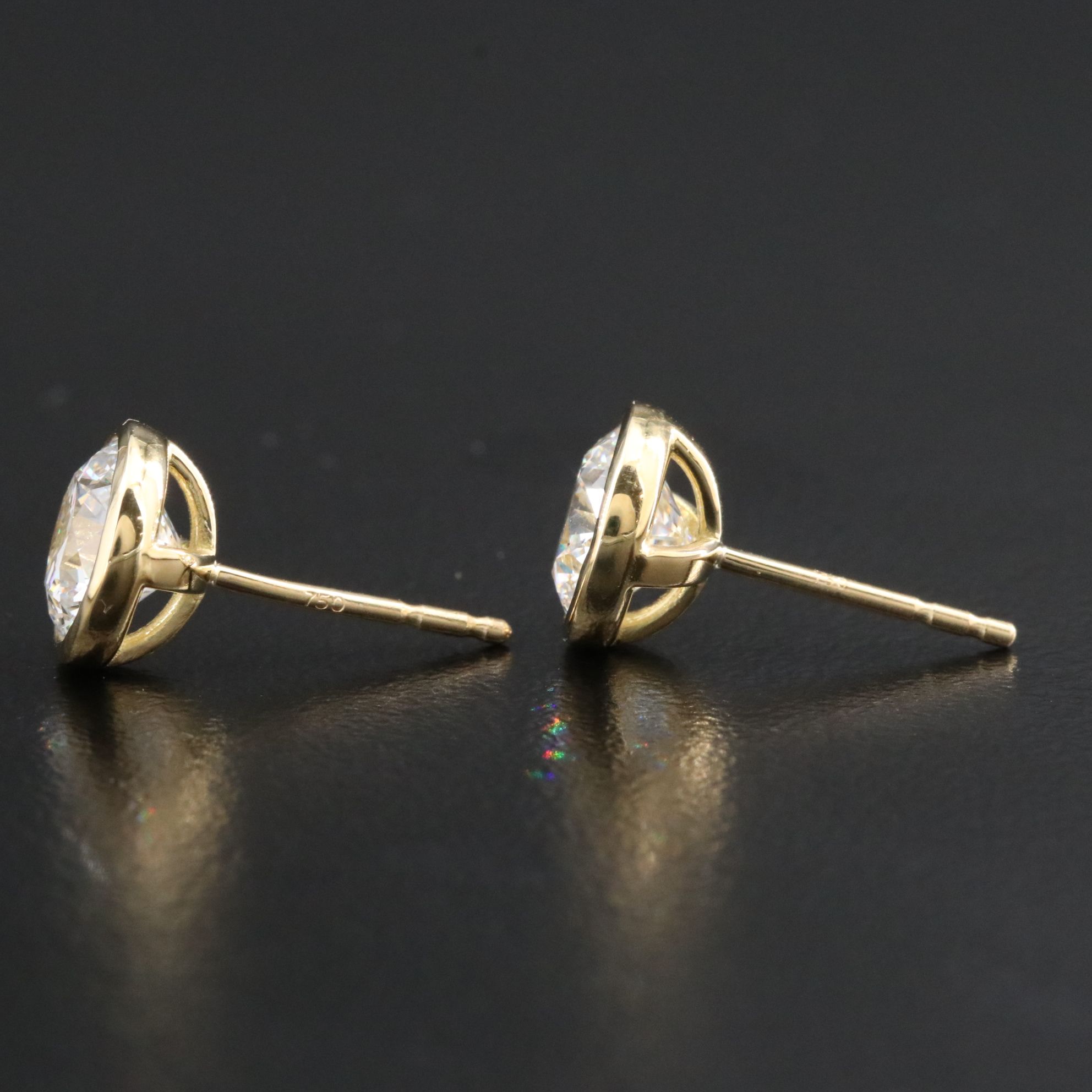 18K 3.04 CTW Lab Grown Diamond Stud Earrings