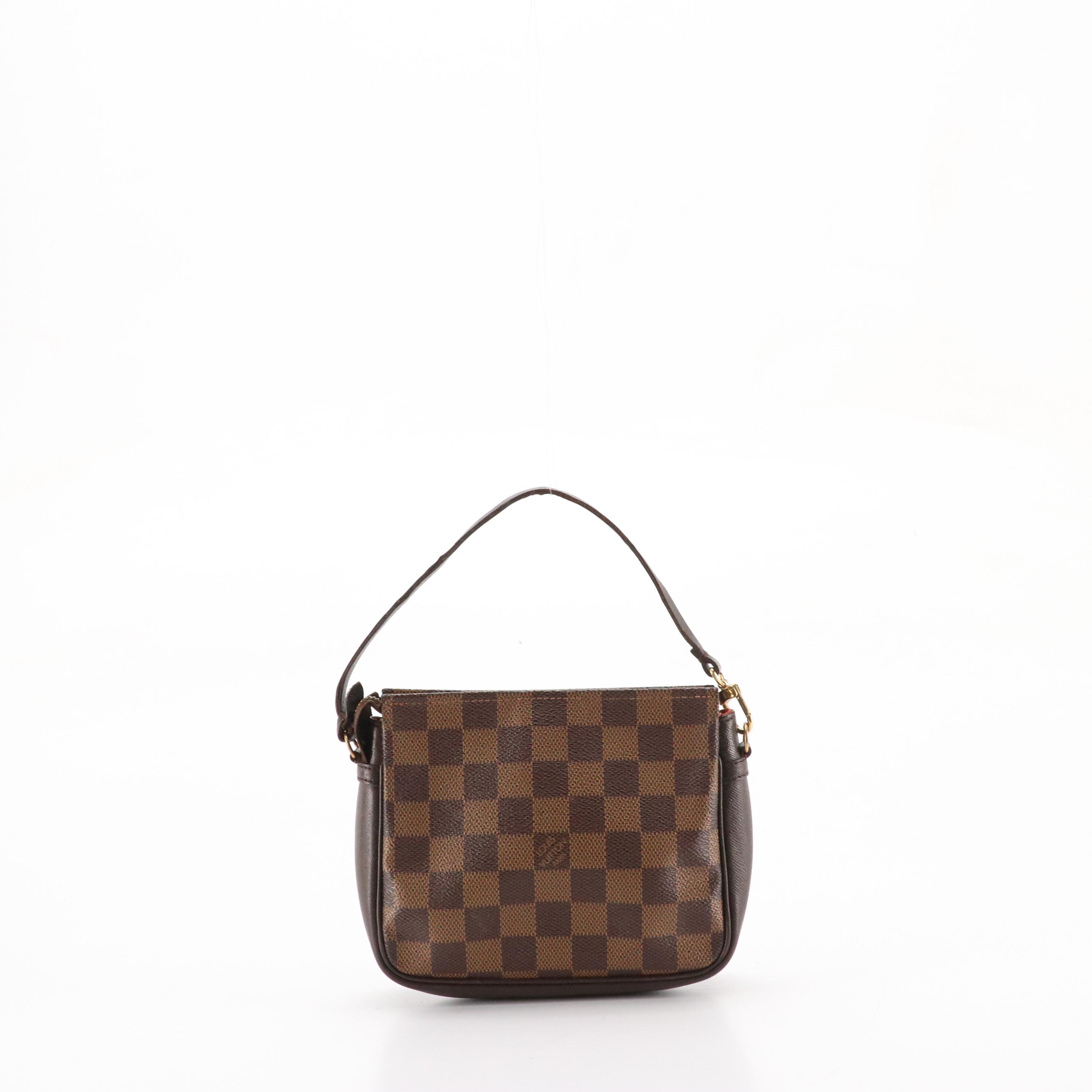 Louis Vuitton Trousse Accessories Pochette Bag in Damier Ebene Canvas