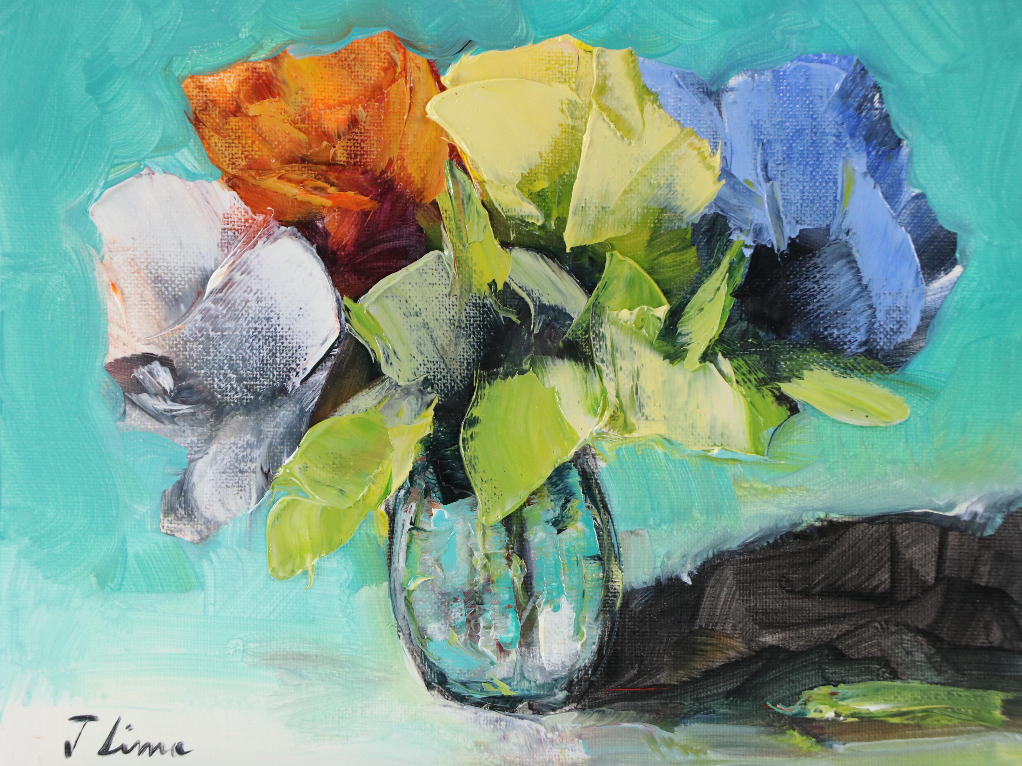 José M. Lima Floral Still Life Oil Painting, 2025