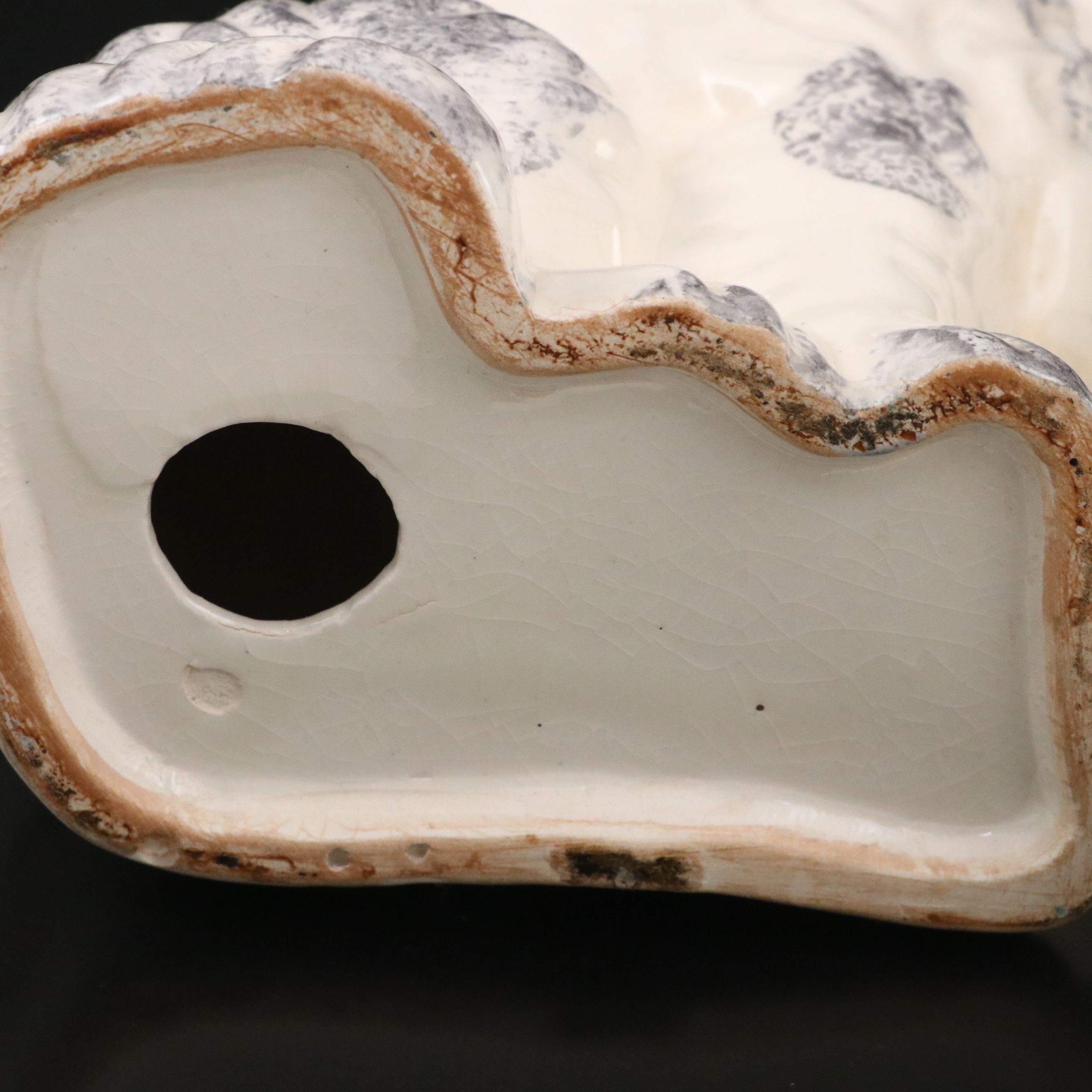 Pair of Staffordshire Style Spongeware Spaniels