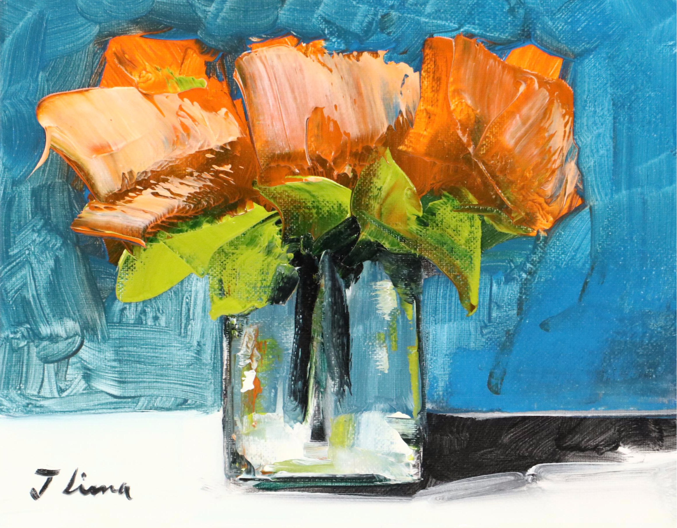 José M. Lima Floral Still Life Oil Painting, 2025