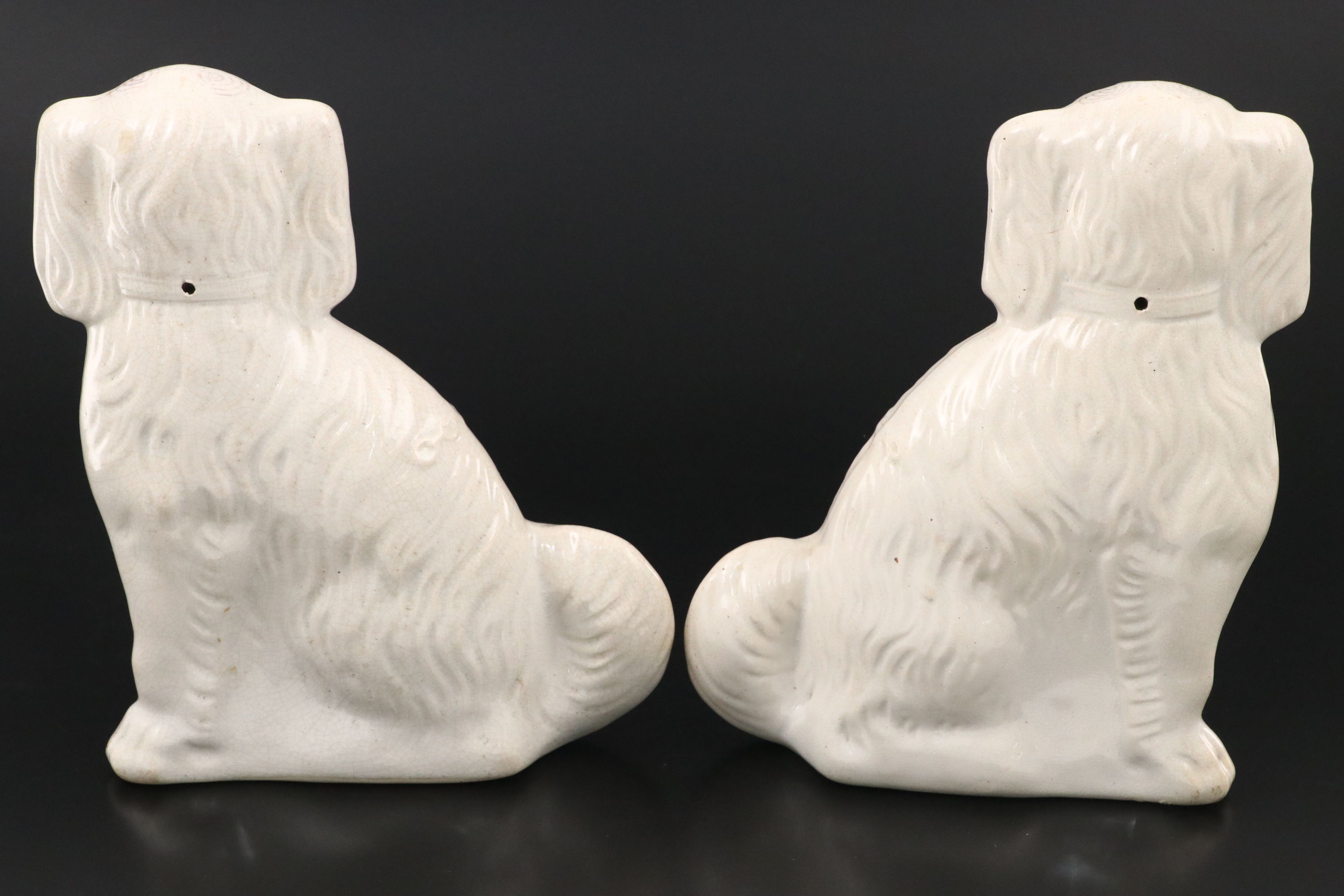 Pair of Staffordshire Dogs with Glass Eyes, Early to Mid-20th Century