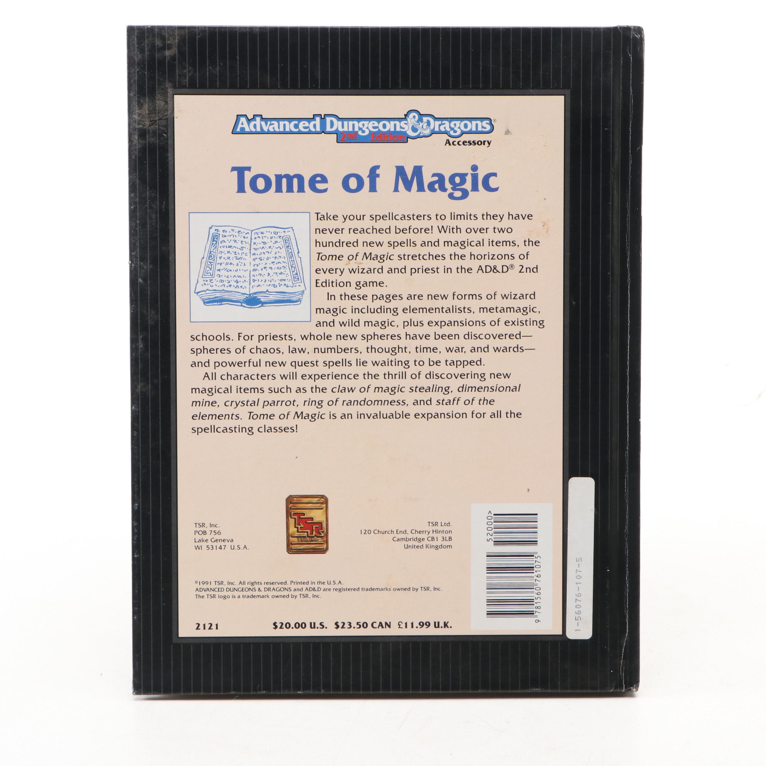 Advanced Dungeons & Dragons, 2nd Edition "Tome of Magic" Game Handbook, 1991