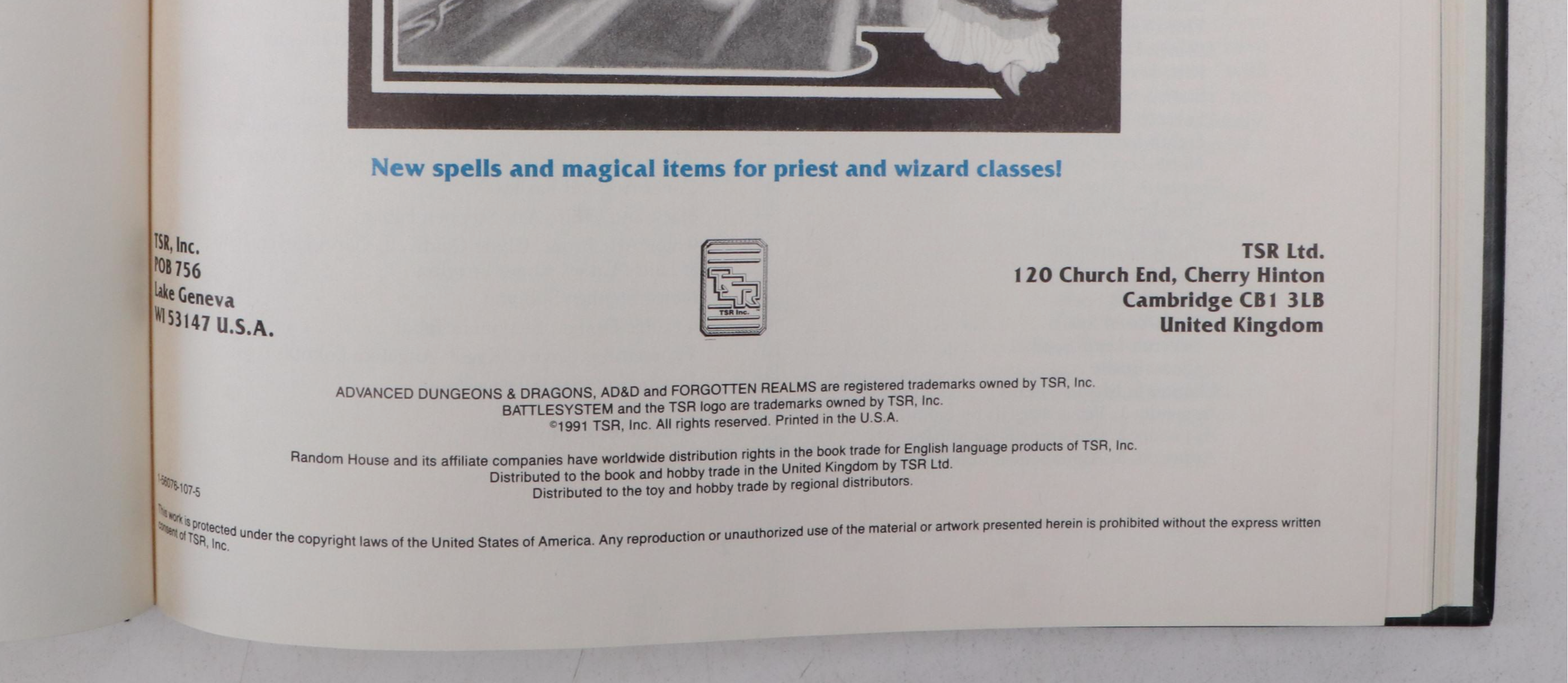 Advanced Dungeons & Dragons, 2nd Edition "Tome of Magic" Game Handbook, 1991