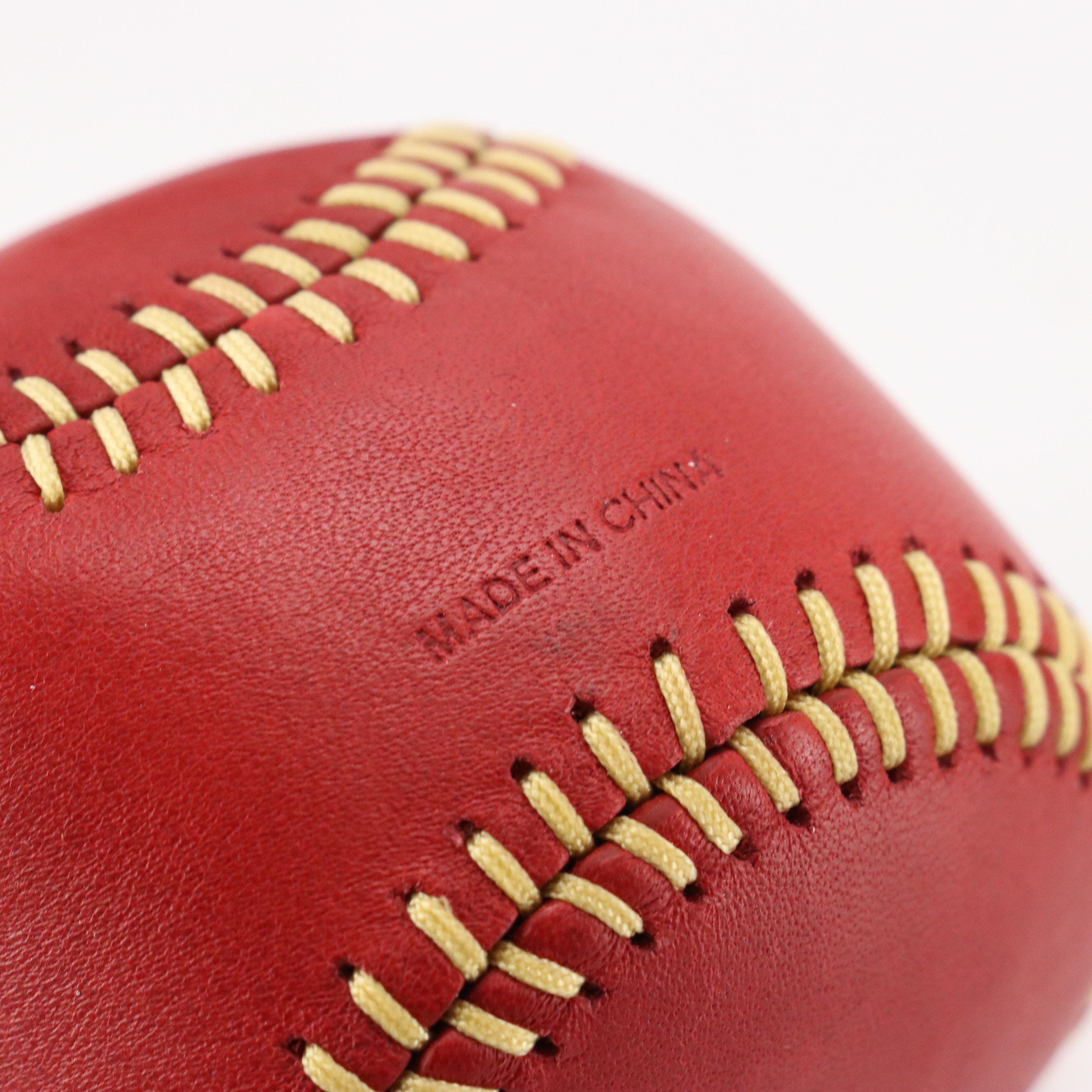 Coach Baseball & Football Shaped Leather Paperweights with Canvas Lipstick Case